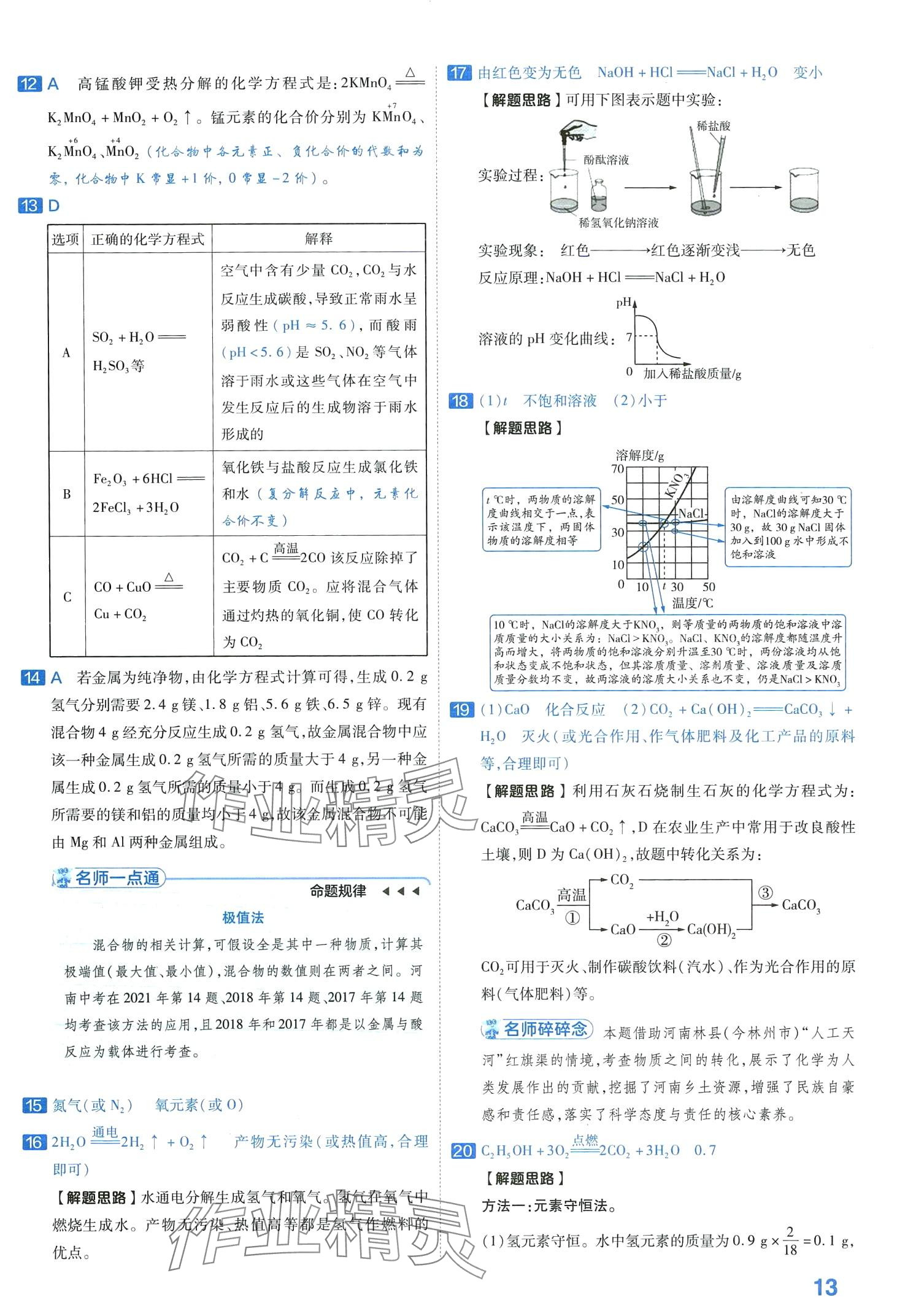 2024年金考卷中考試卷匯編45套化學 第15頁