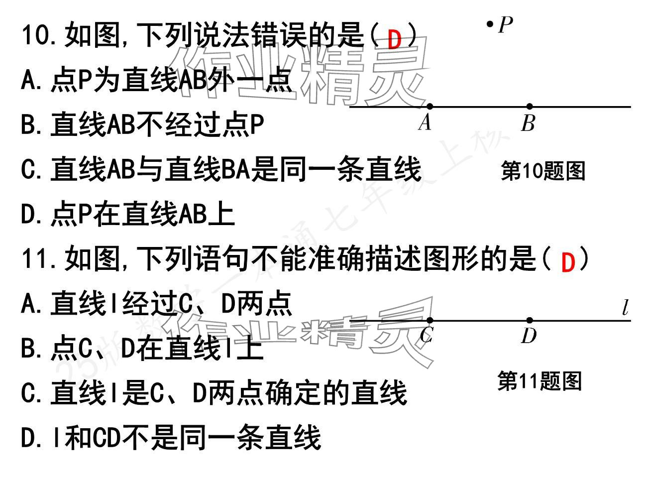 2024年一本通武漢出版社七年級數學上冊北師大版核心板 參考答案第9頁