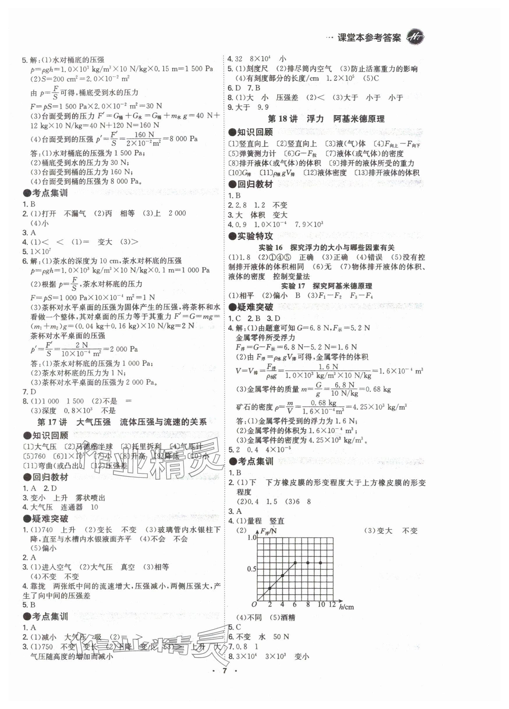 2024年翰庭學(xué)霸物理中考廣東專版 參考答案第7頁(yè)