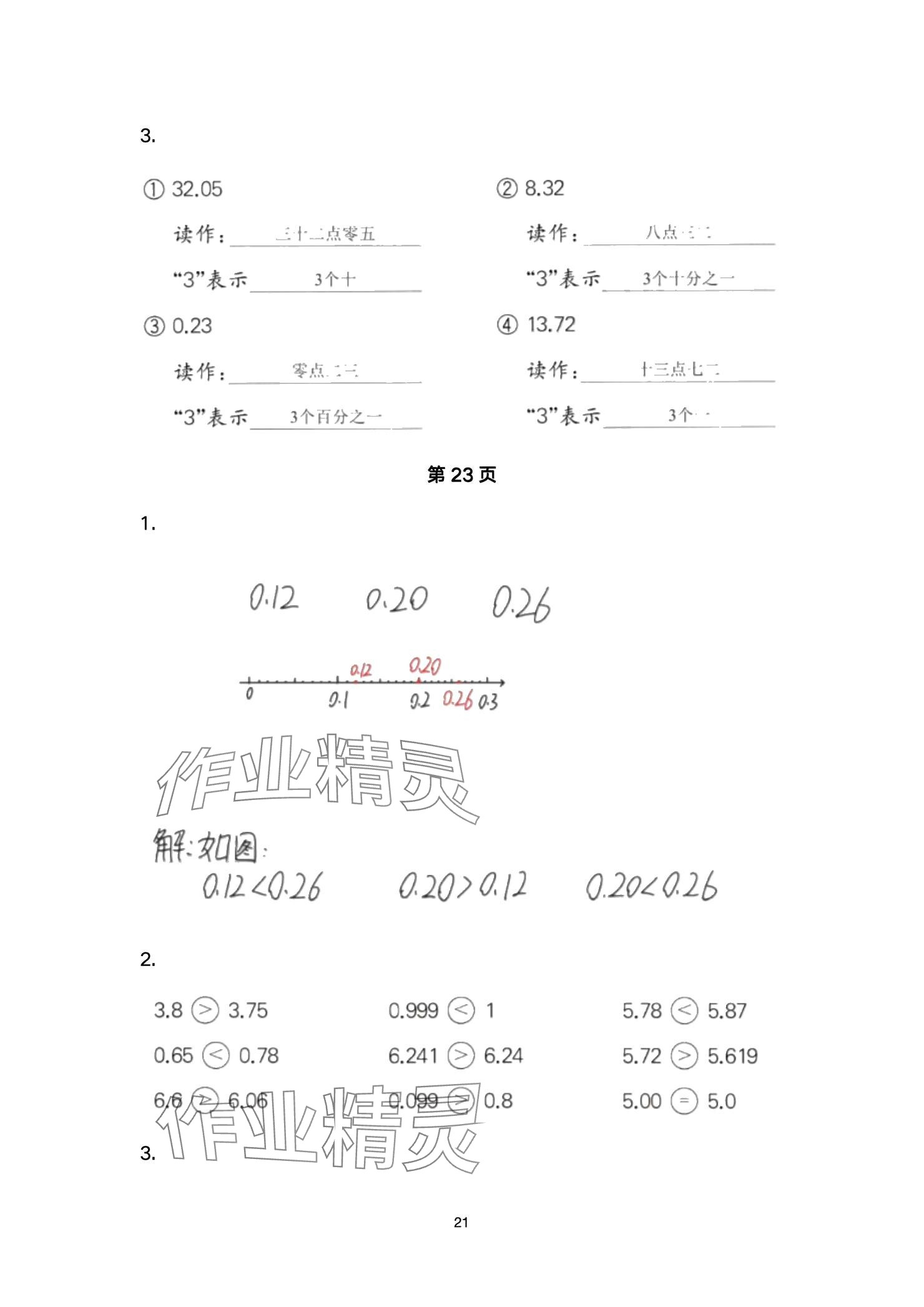 2024年口算題卡升級(jí)練四年級(jí)上冊(cè)青島版54制 參考答案第21頁