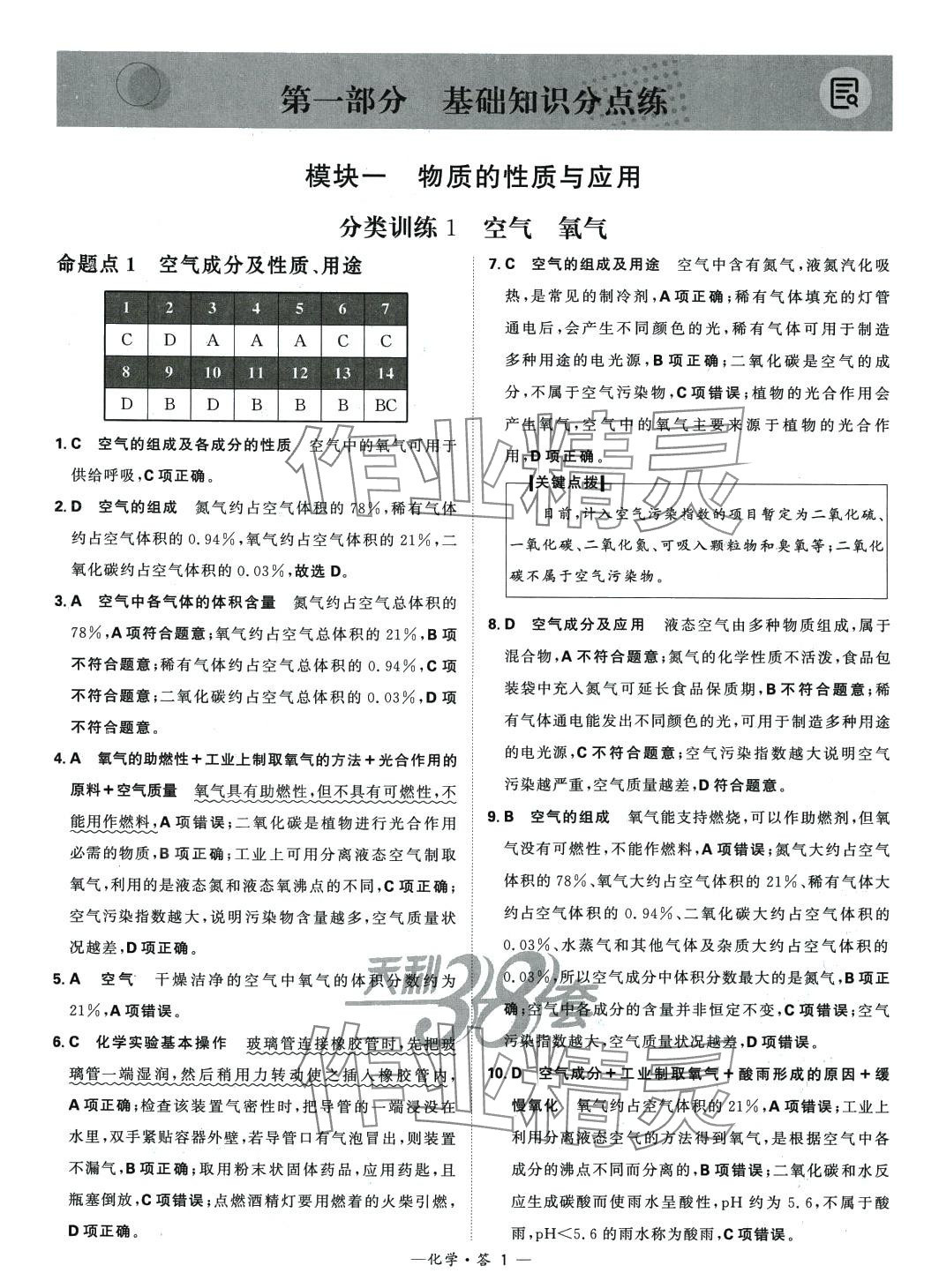 2024年天利38套中考試題分類化學(xué)中考山東專版 第1頁