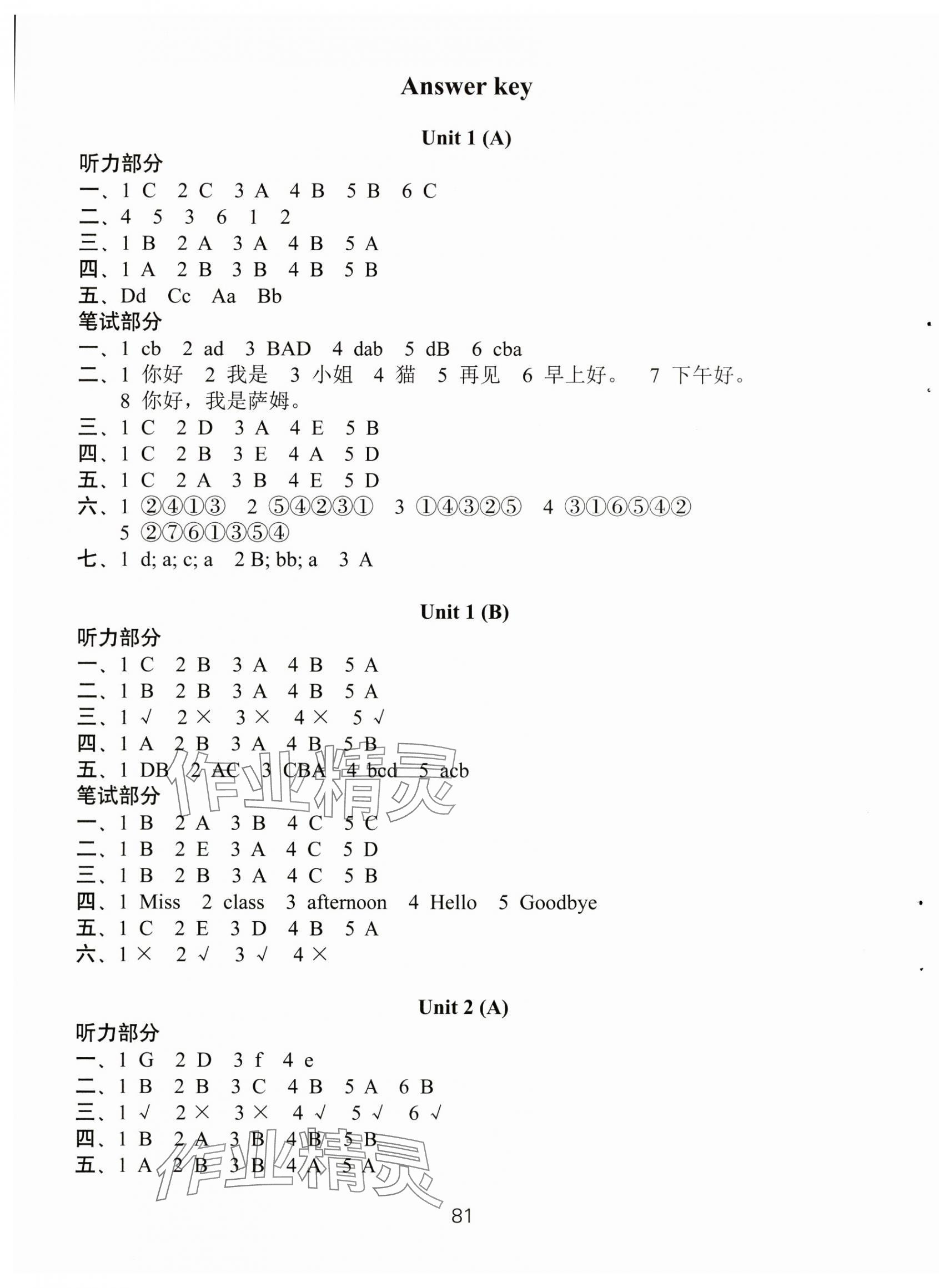 2024年课课练小学英语AB卷三年级英语上册译林版优化版 第1页