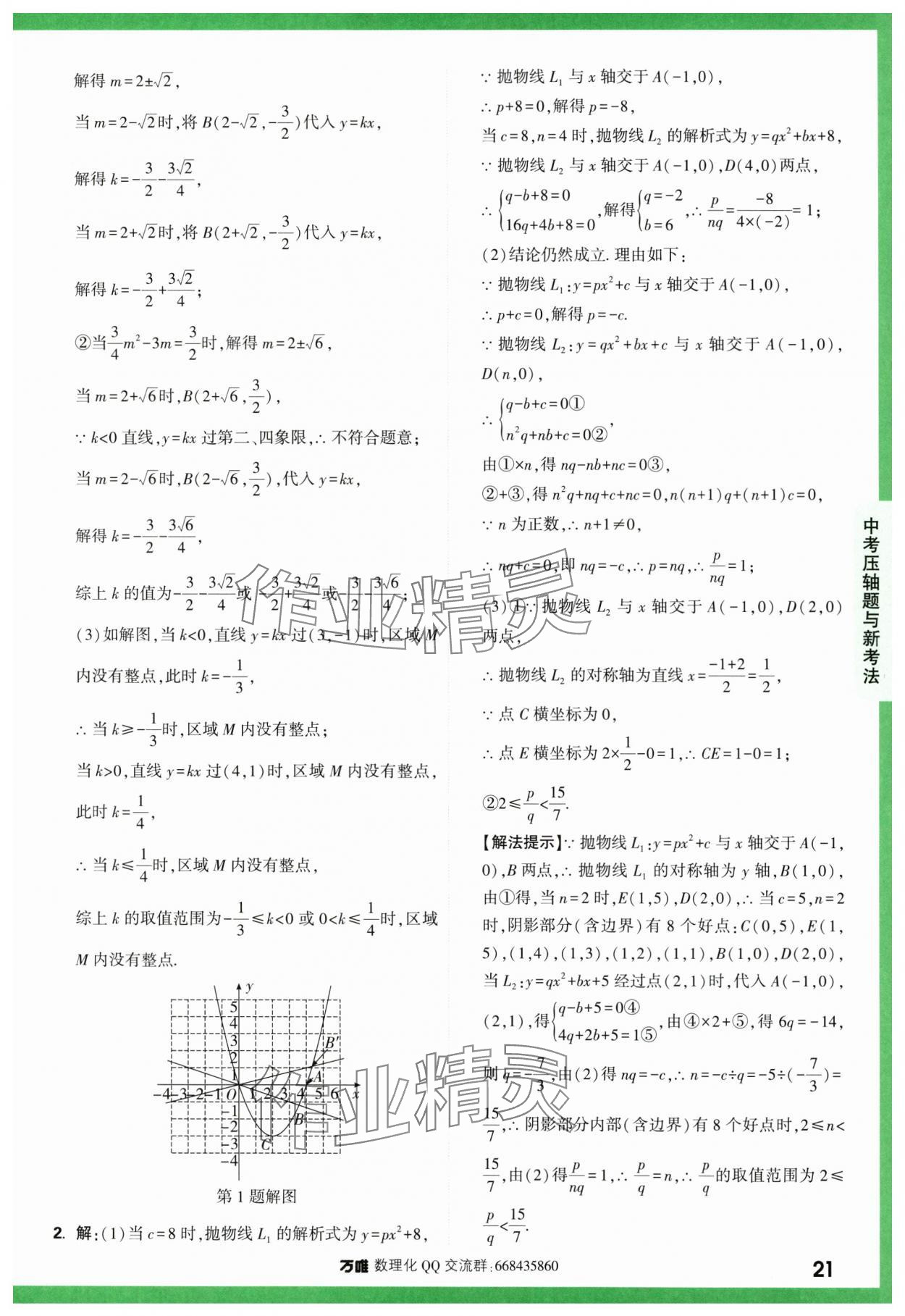 2024年萬唯中考壓軸題函數數學 第21頁