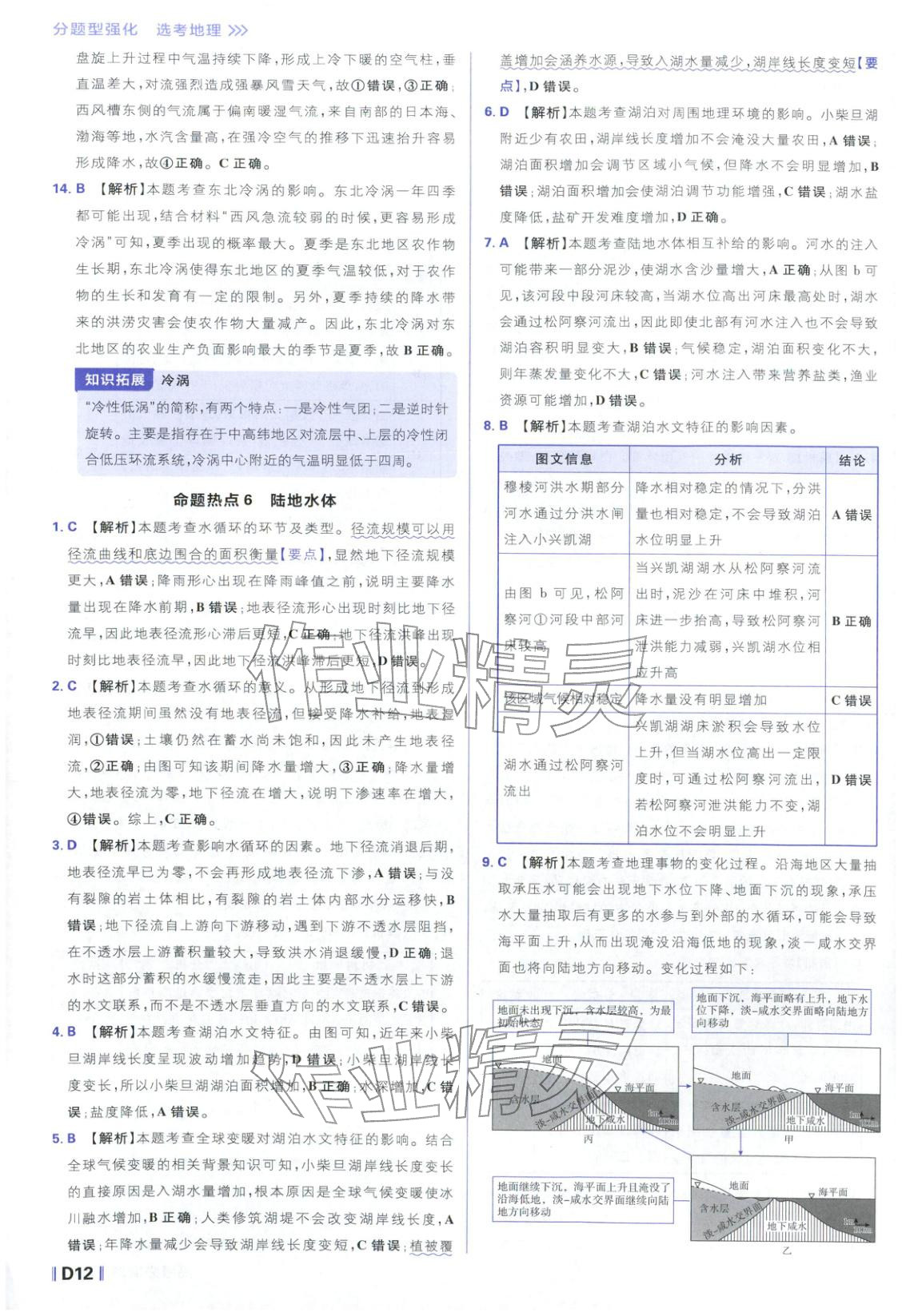 2026年高考必刷題分題型強(qiáng)化地理江蘇專版&nbsp;參考答案第12頁
