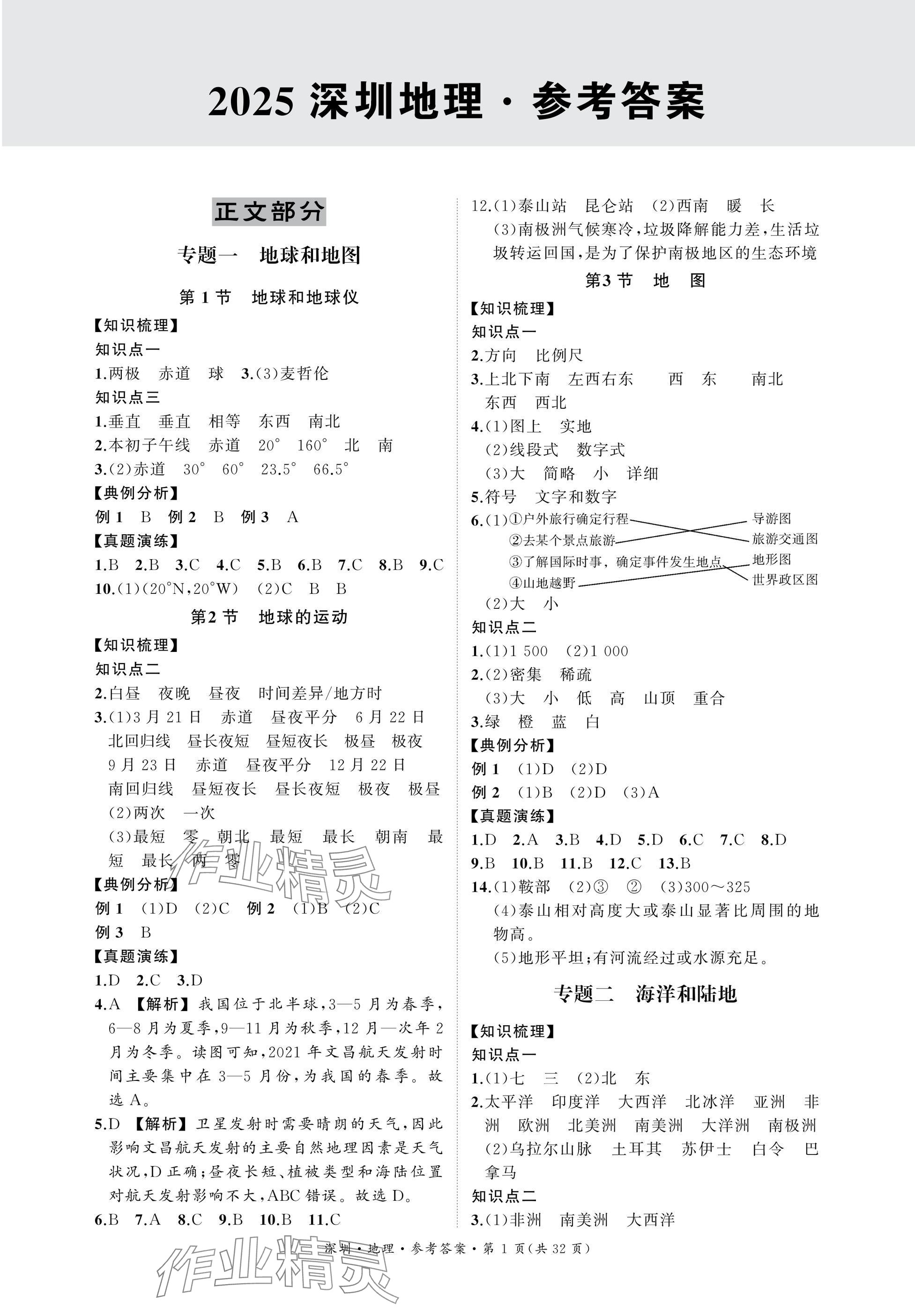 2025年導(dǎo)思學(xué)案地理深圳專版 參考答案第1頁(yè)