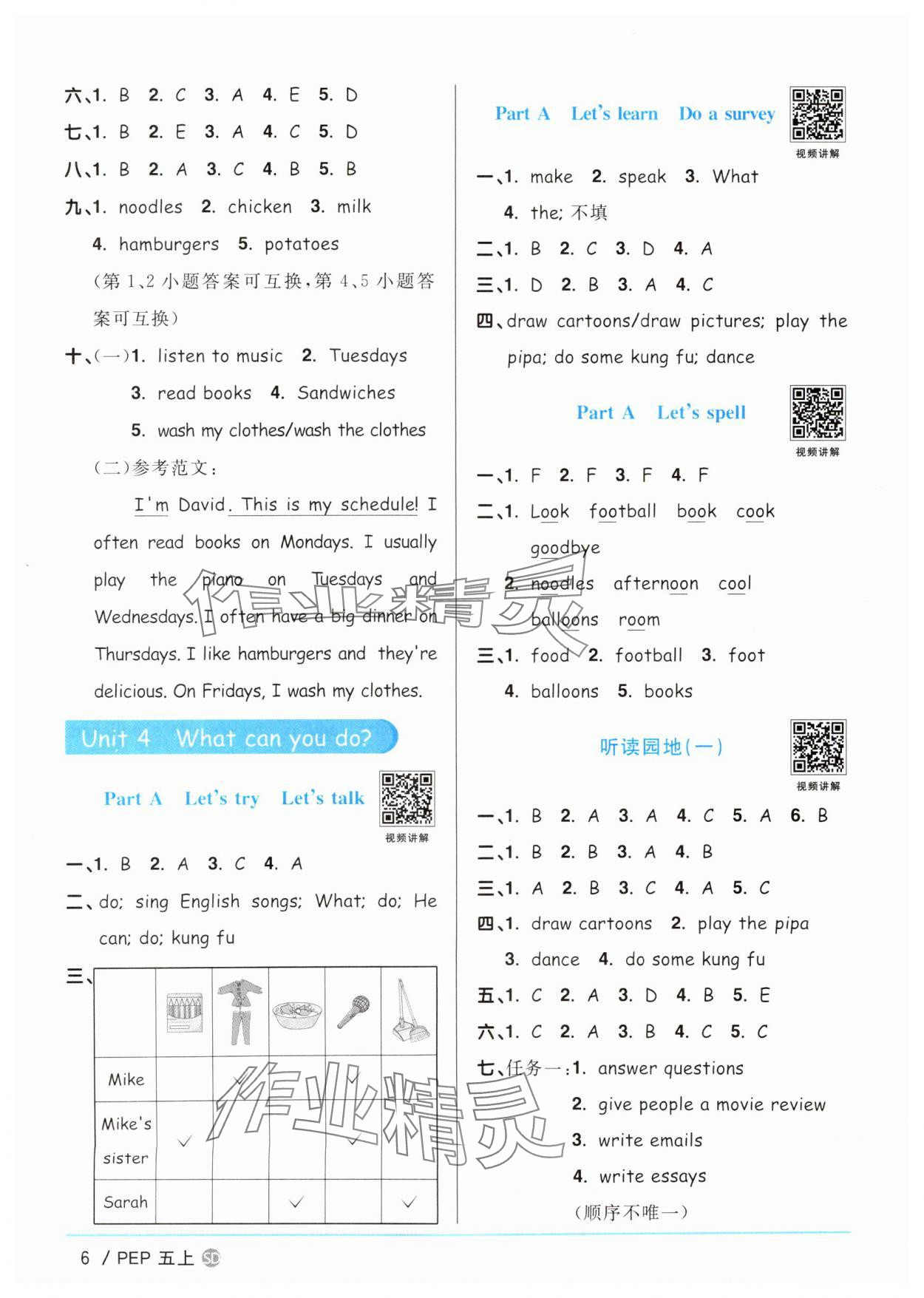 2025年陽光同學課時優(yōu)化作業(yè)四年級英語上冊人教PEP版山東專版 第6頁