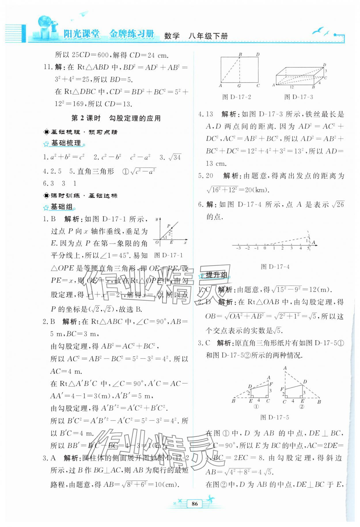 2024年陽光課堂金牌練習冊八年級數(shù)學下冊人教版福建專版 第8頁