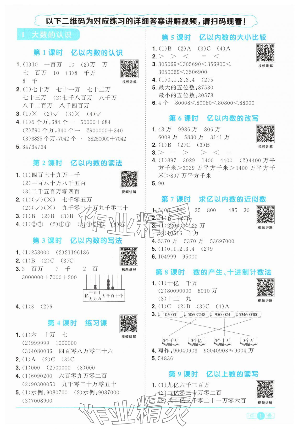 2024年陽光同學課時優(yōu)化作業(yè)四年級數(shù)學上冊人教版 第1頁