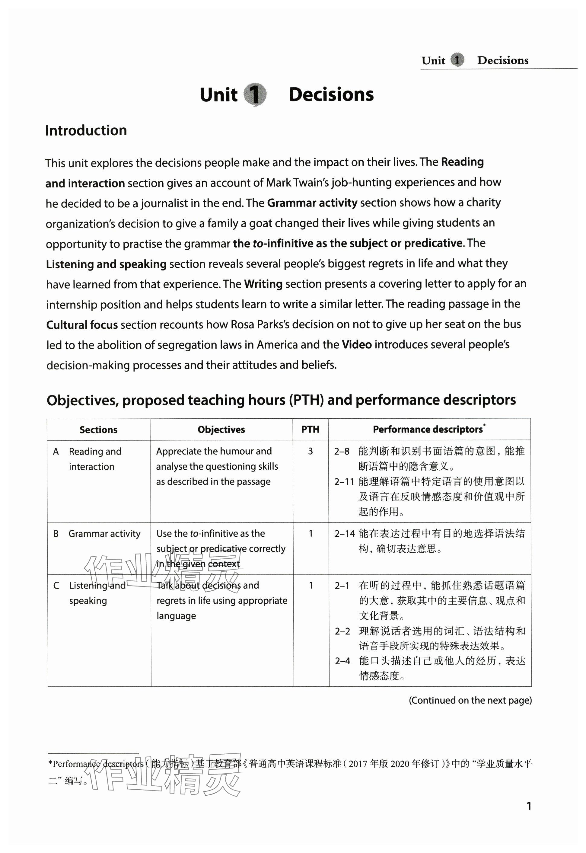 2024年教材課本高中英語選擇性必修第二冊滬教版 參考答案第1頁