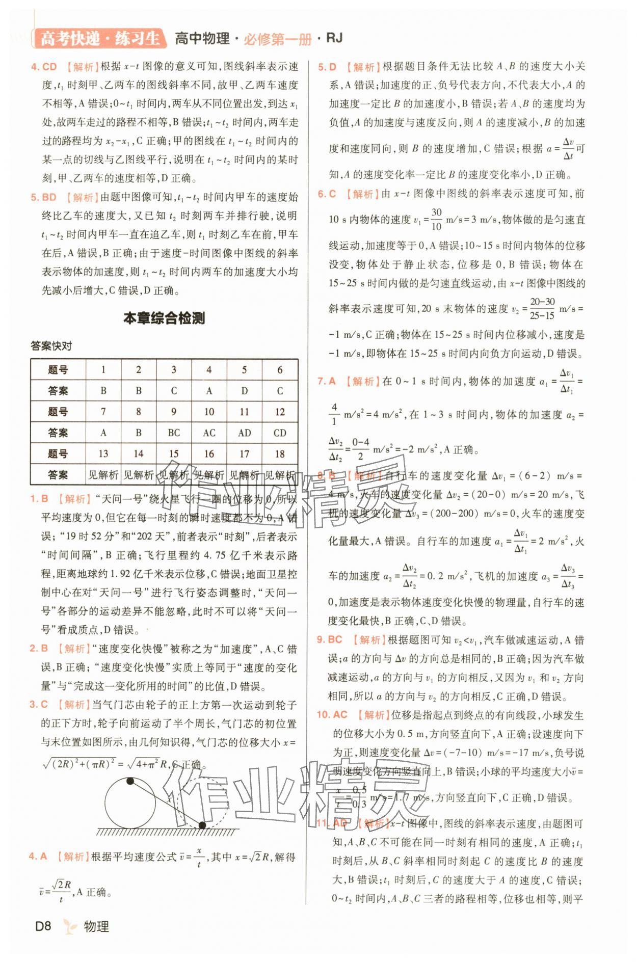 2025年練習生高一物理必修第一冊人教版 第8頁