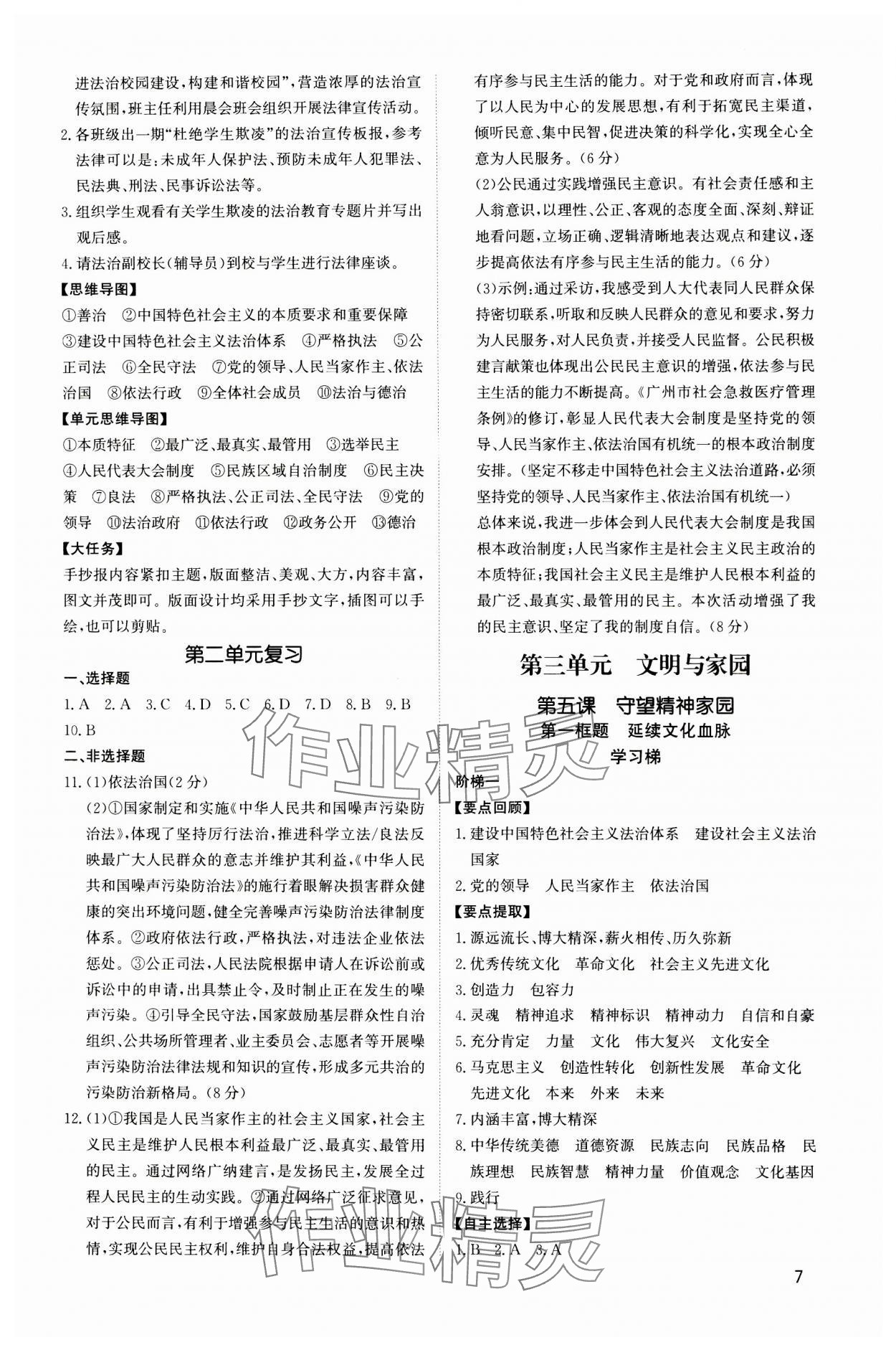 2023年新结构学习测评九年级道德与法治全一册人教版 第7页