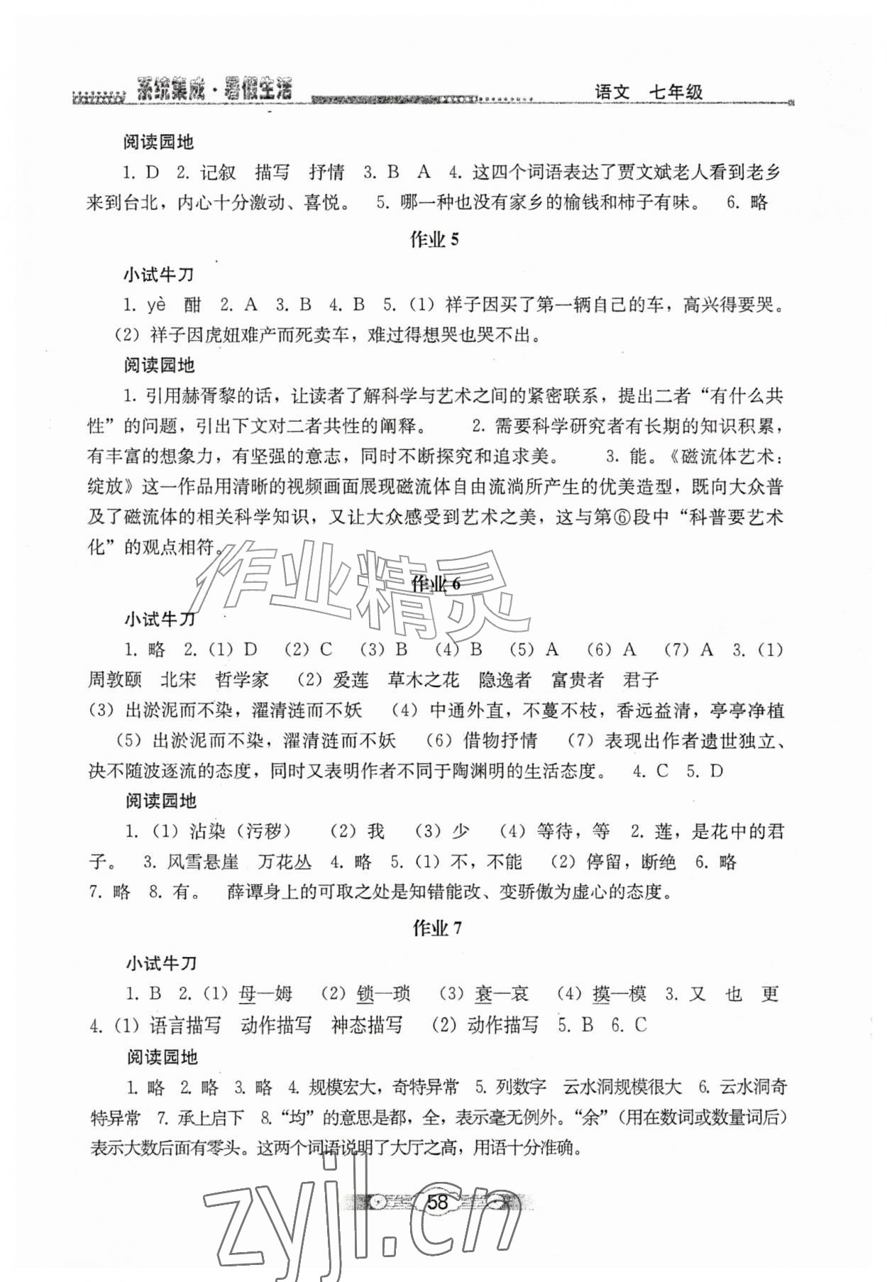 2026年系统集成暑假生活北京师范大学出版社七年级语文&nbsp;第2页