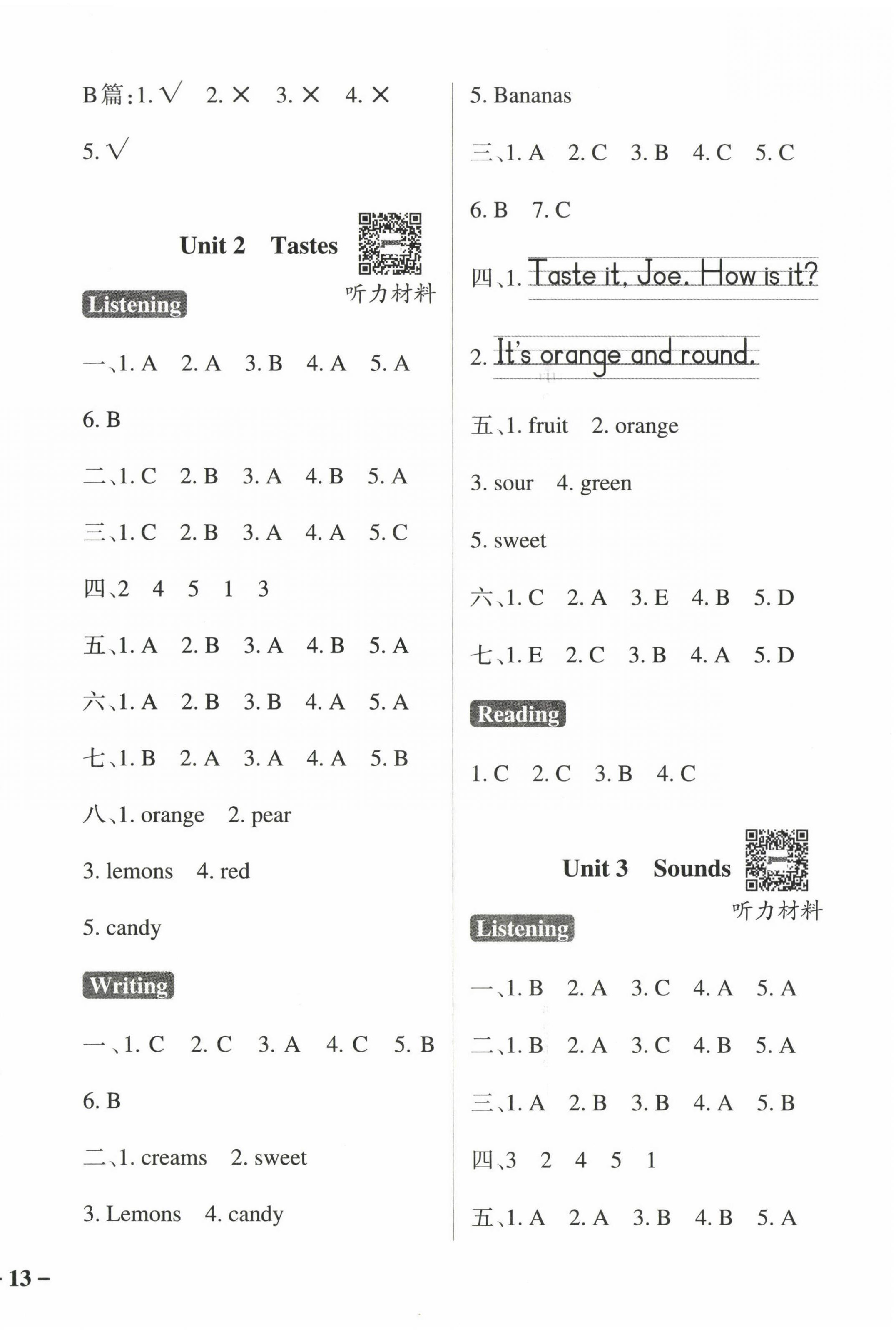 2024年小學(xué)學(xué)霸作業(yè)本三年級(jí)英語下冊滬教版深圳專版 參考答案第2頁