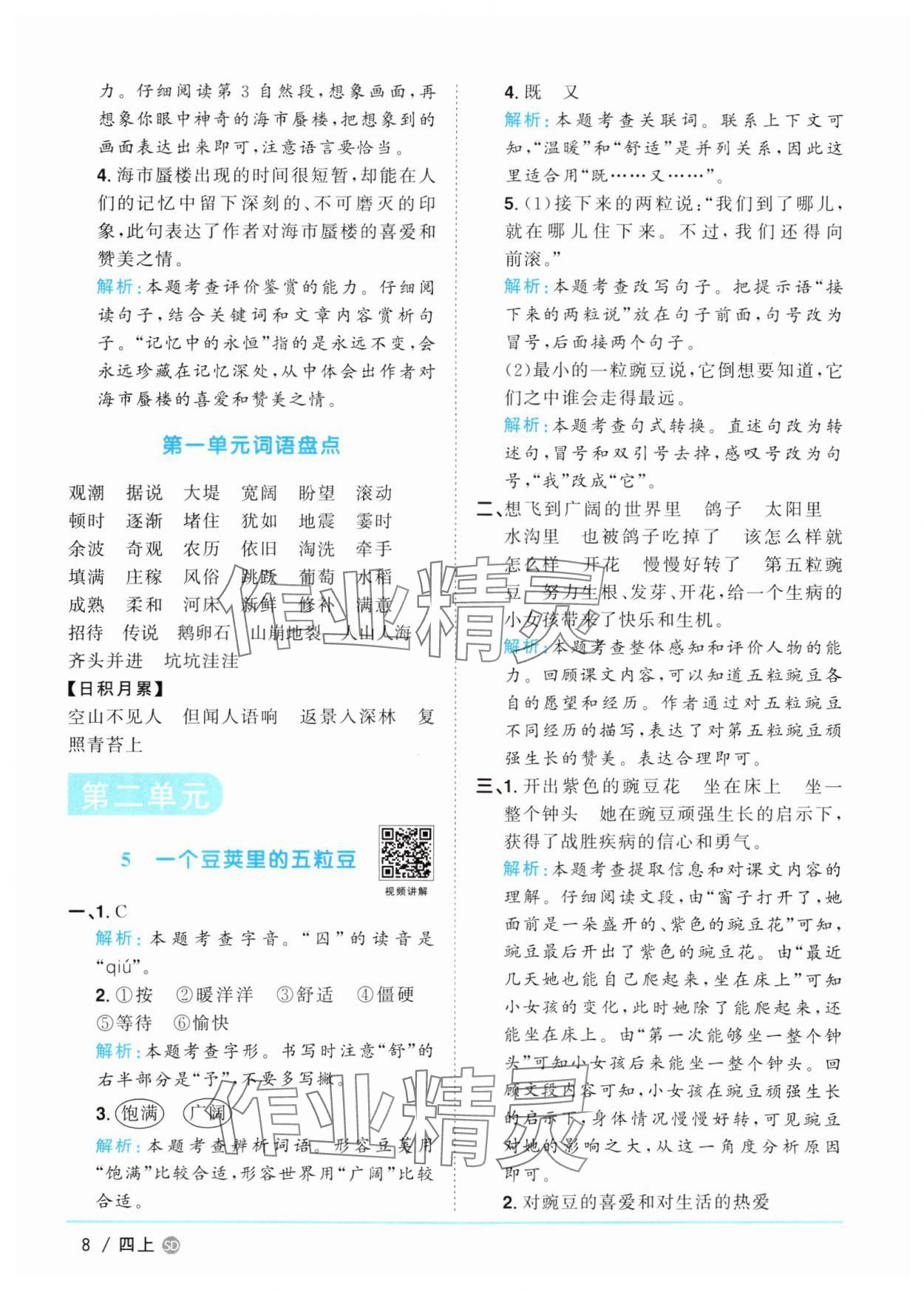 2025年陽光同學(xué)課時(shí)優(yōu)化作業(yè)四年級(jí)語文上冊(cè)人教版菏澤專版 第8頁