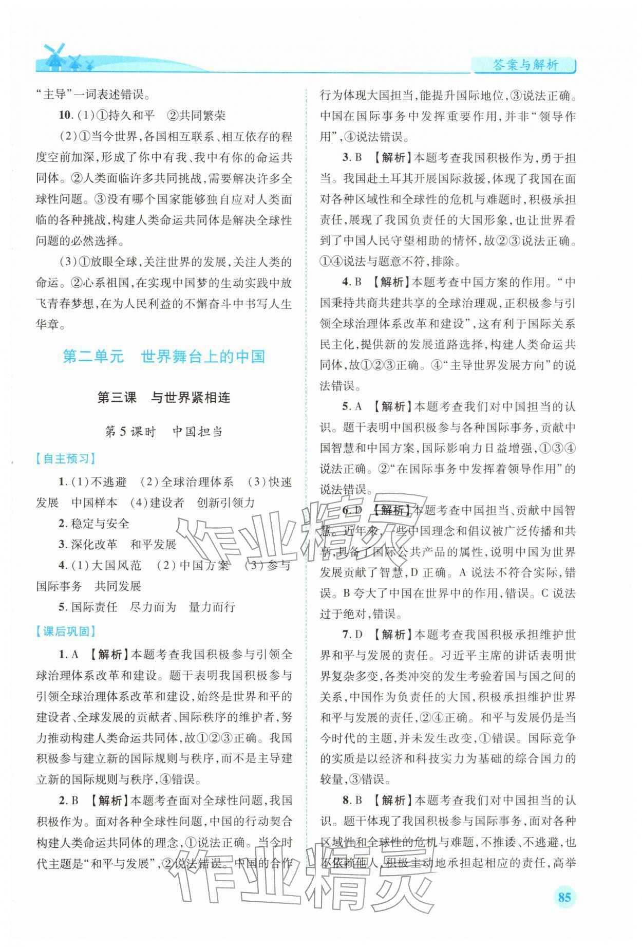 2026年绩优学案九年级道德与法治下册人教版&nbsp;第5页