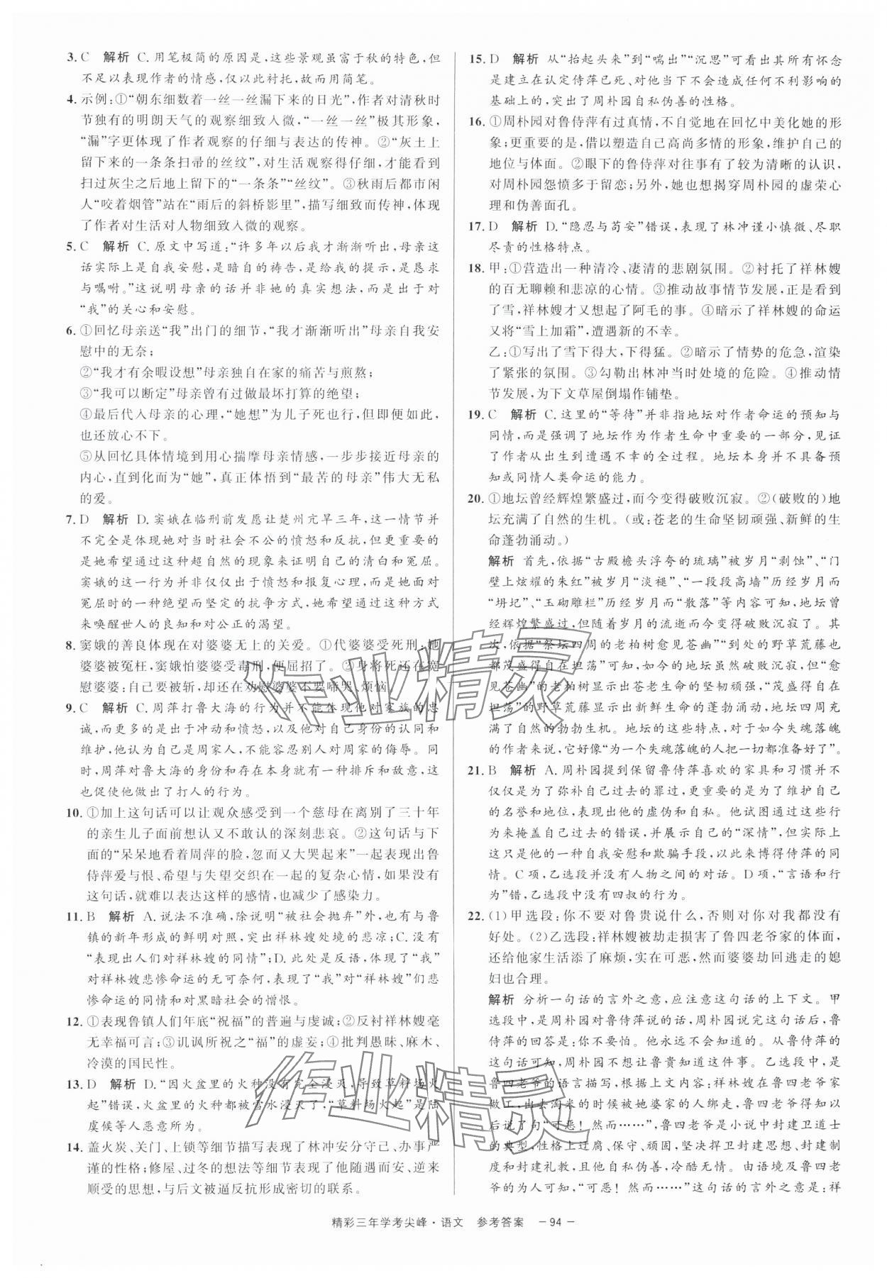 2025年精彩三年學考尖峰語文浙江專版 第2頁