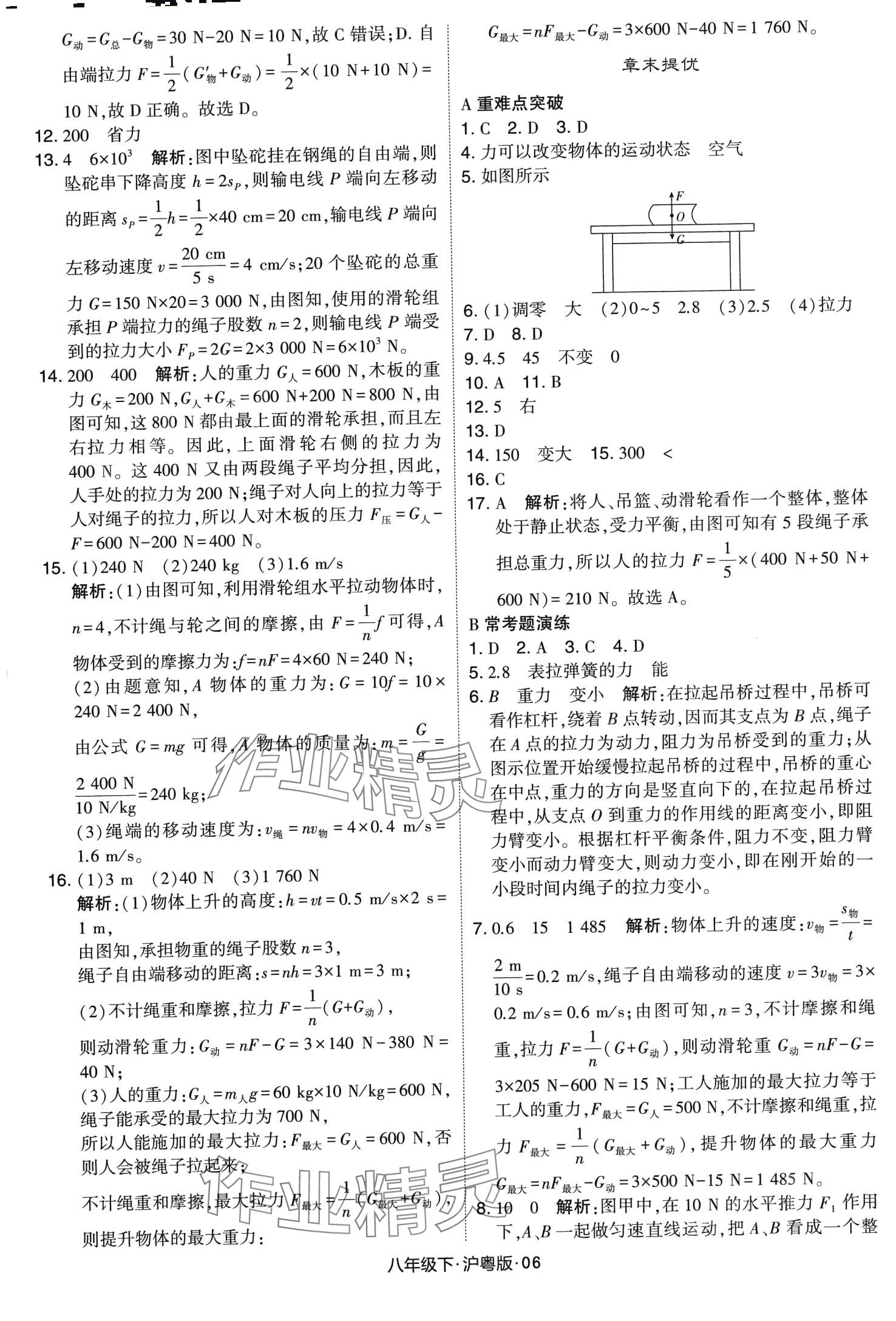 2024年學(xué)霸甘肅少年兒童出版社八年級(jí)物理下冊(cè)滬粵版 第6頁(yè)