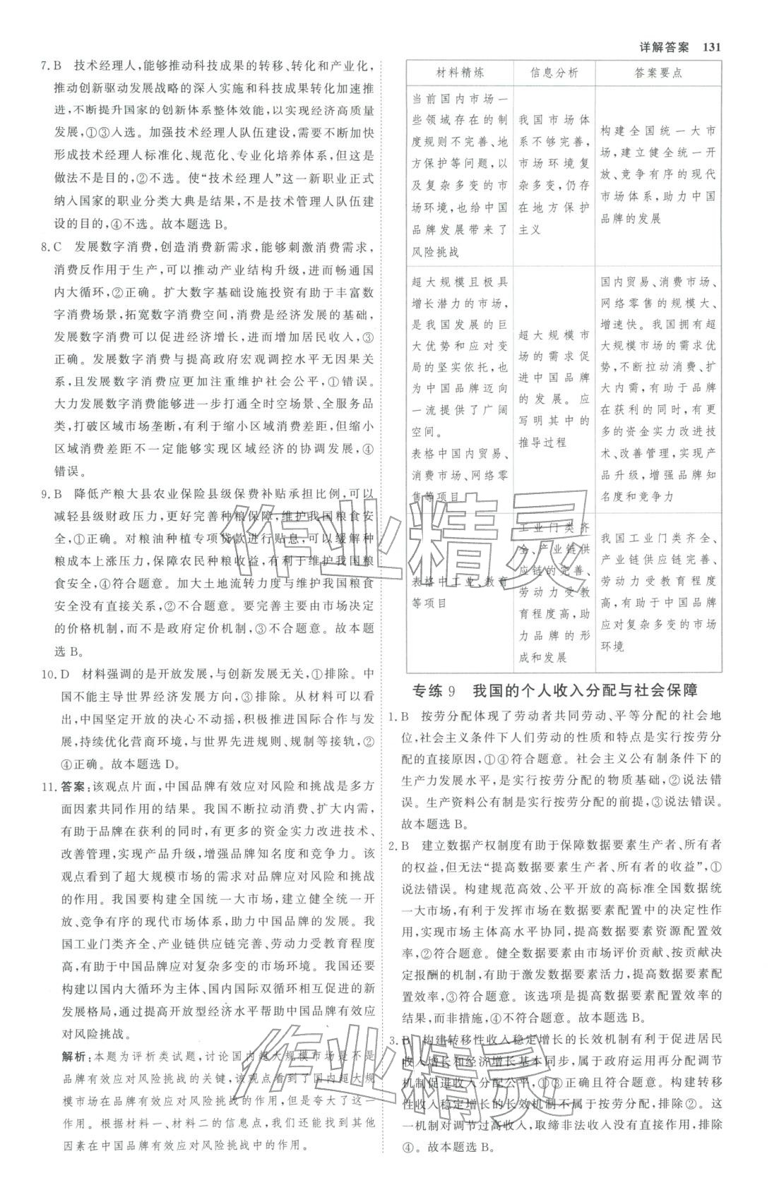 2025年微专题小练习高中思想政治全一册人教版&nbsp;第10页