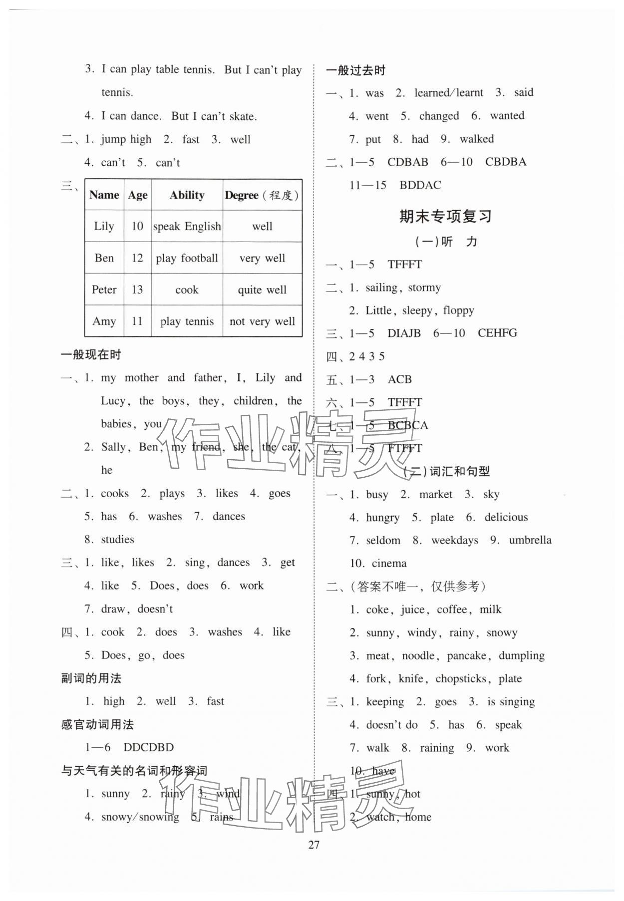 2025年目标实施手册五年级英语上册教科版广州专版&nbsp;参考答案第9页