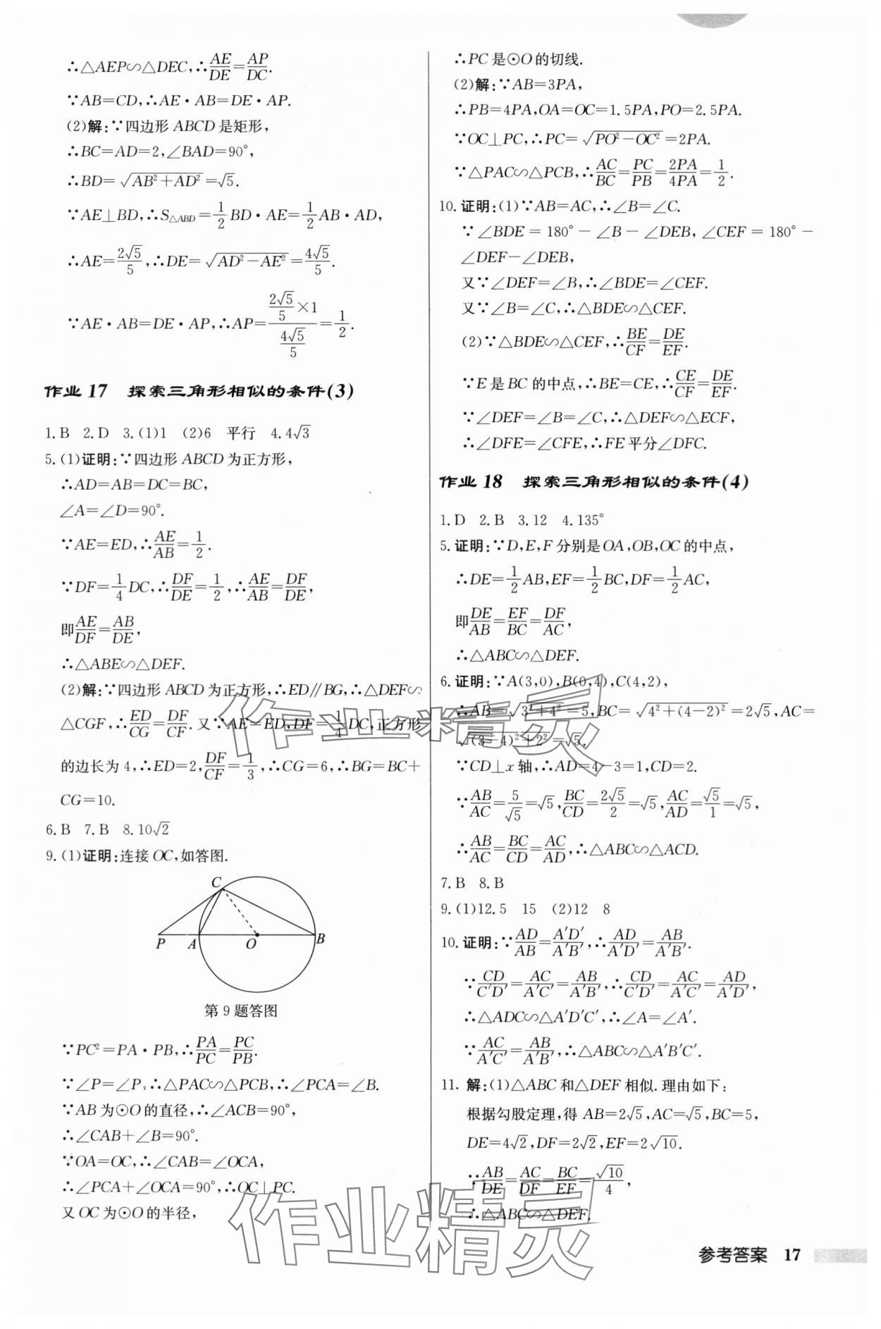 2024年啟東中學作業(yè)本九年級數(shù)學下冊蘇科版 第17頁