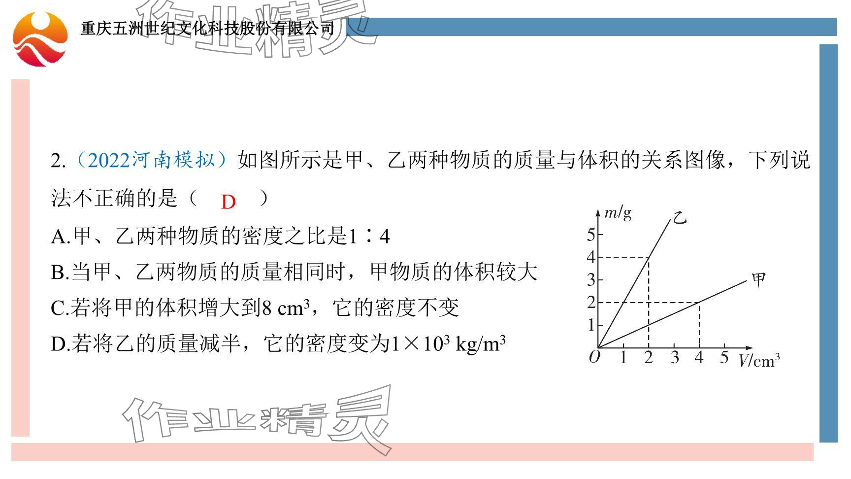 2024年重慶市中考試題分析與復(fù)習(xí)指導(dǎo)物理 參考答案第77頁