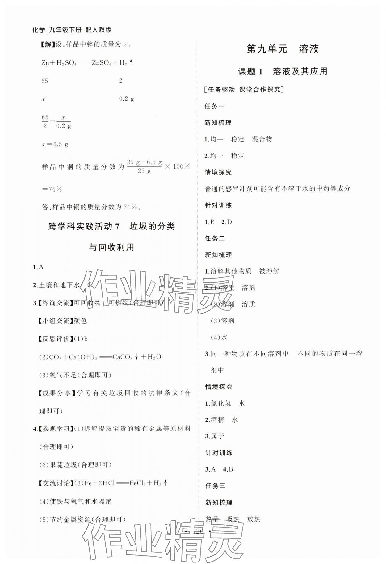 2025年同步練習(xí)冊(cè)山東人民出版社九年級(jí)化學(xué)下冊(cè)人教版 第6頁(yè)