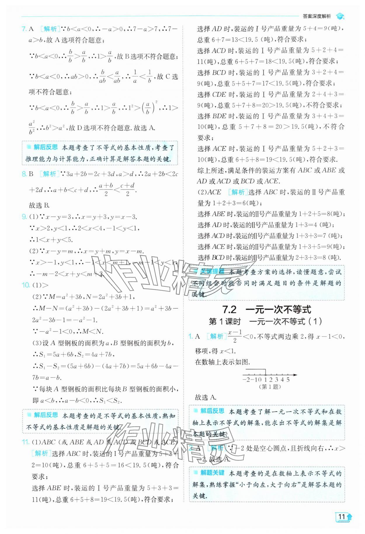 2024年實(shí)驗(yàn)班提優(yōu)訓(xùn)練七年級數(shù)學(xué)下冊滬科版 第11頁