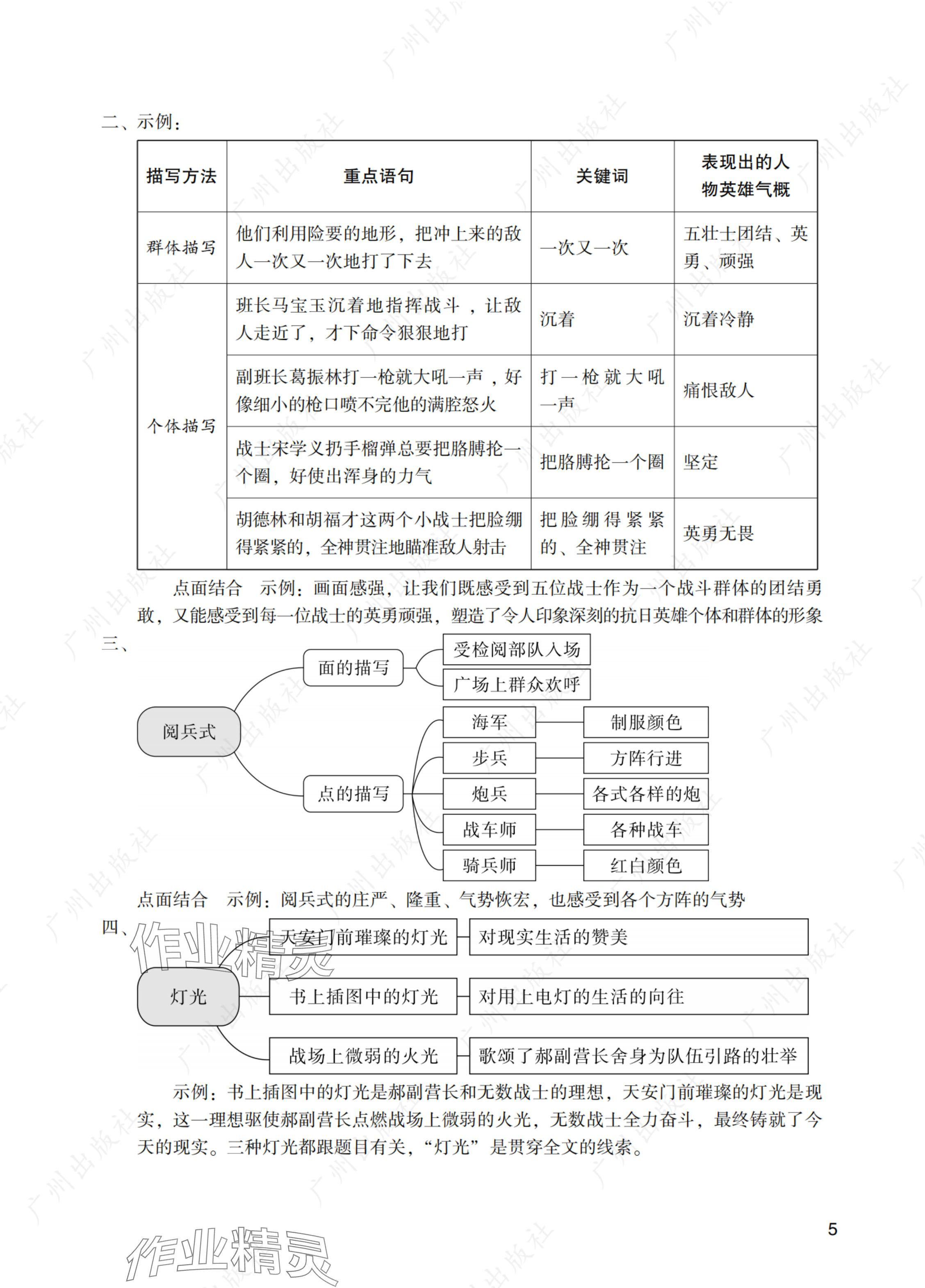 2024年陽光學業(yè)評價六年級語文上冊人教版 參考答案第5頁