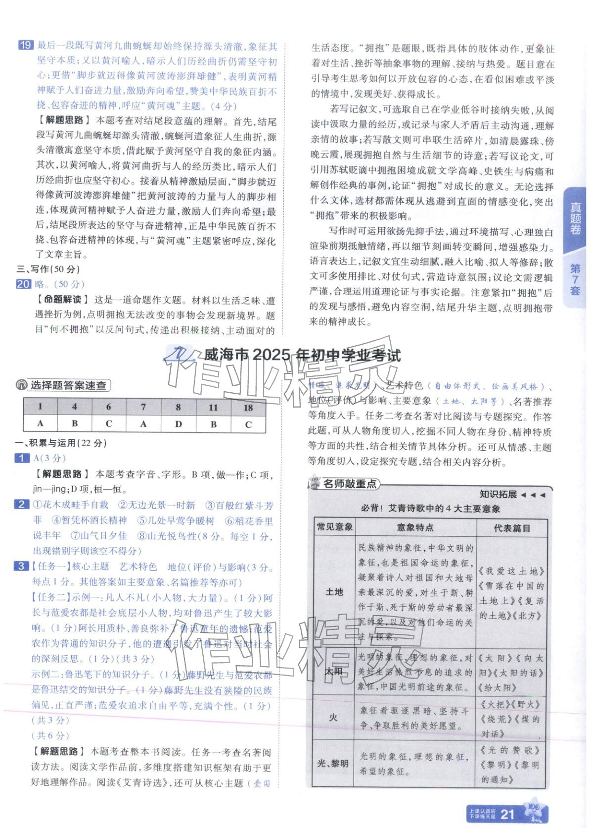 2026年金考卷中考试题汇编45套语文人教版山东专版 第21页