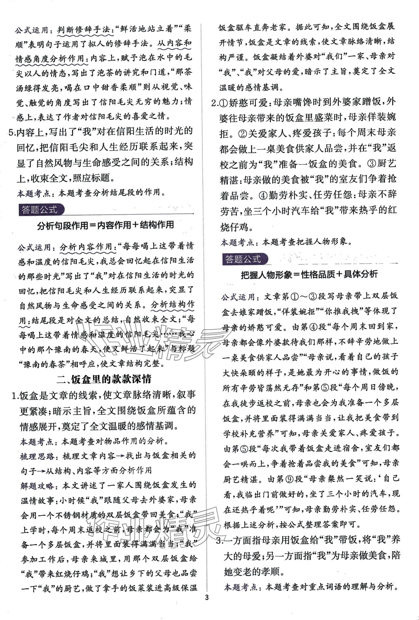 2024年公式法阅读语文九年级+中考 第3页