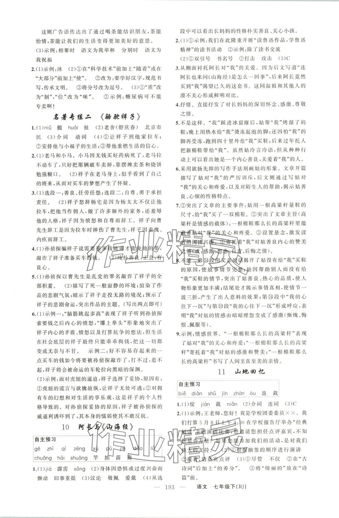 2025年同步作業(yè)本練闖考七年級(jí)語(yǔ)文下冊(cè)人教版 第5頁(yè)