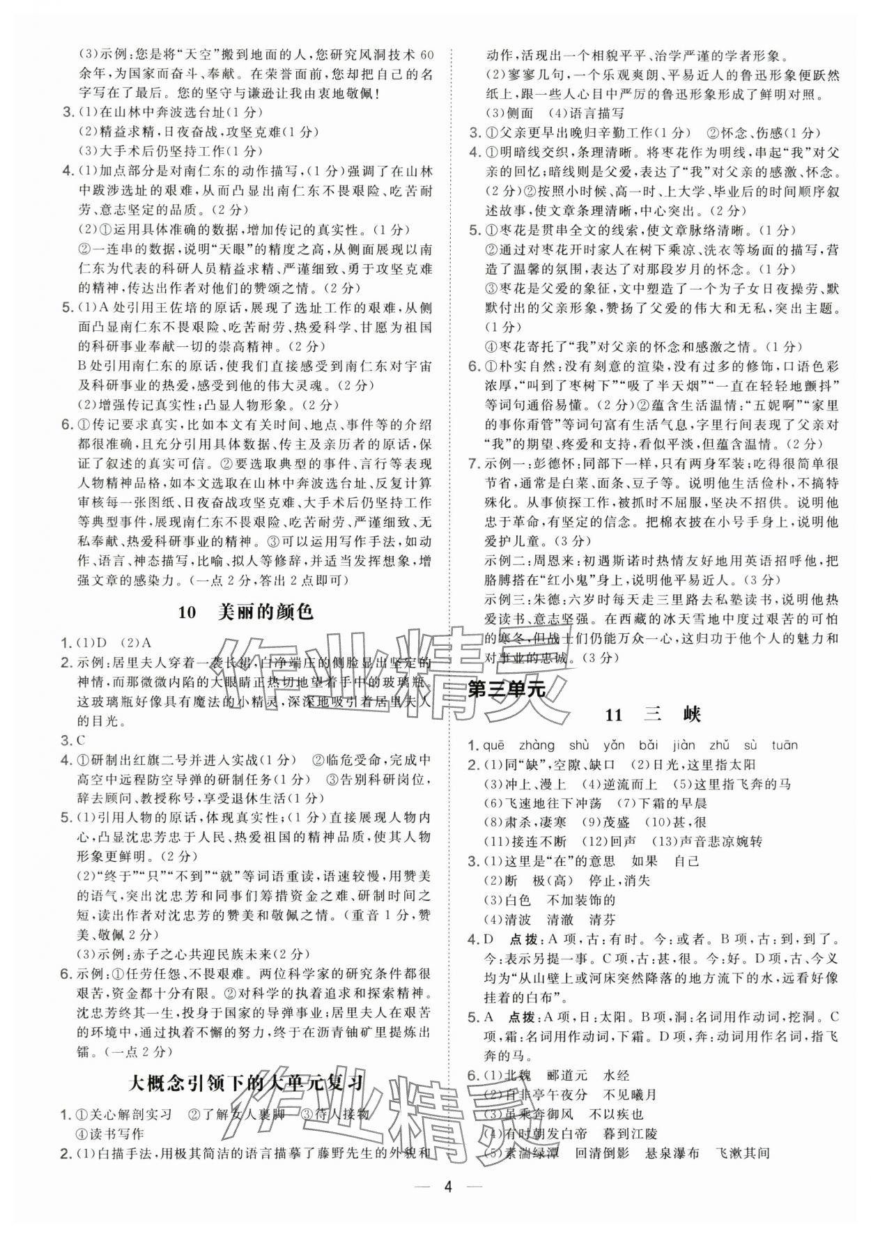 2025年点拨训练八年级语文上册人教版 第4页