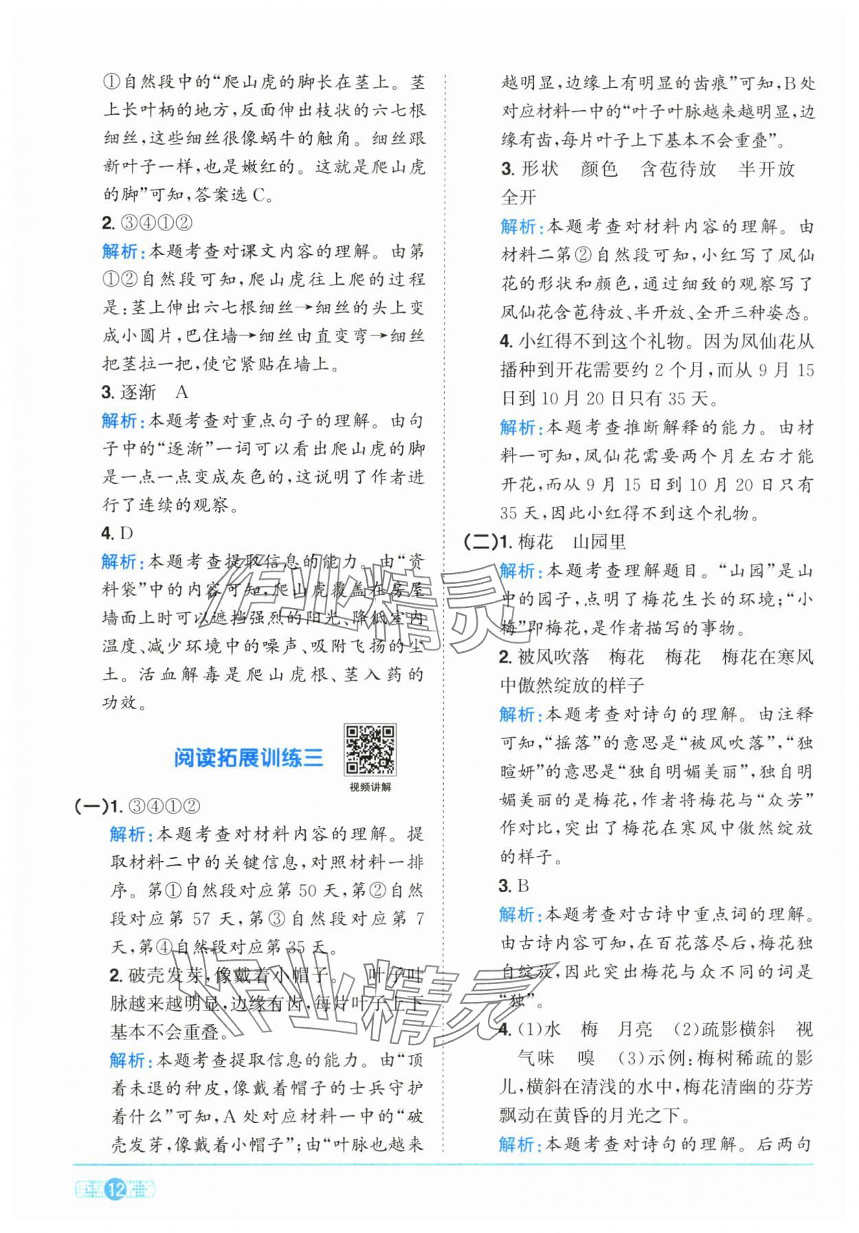2025年陽光同學課時全優(yōu)訓練四年級語文上冊人教版浙江專版 第12頁