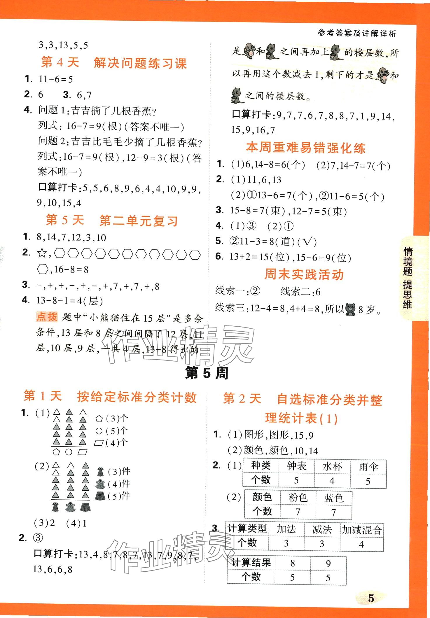2024年小白鷗情境題一年級(jí)數(shù)學(xué)下冊(cè)人教版 第5頁(yè)