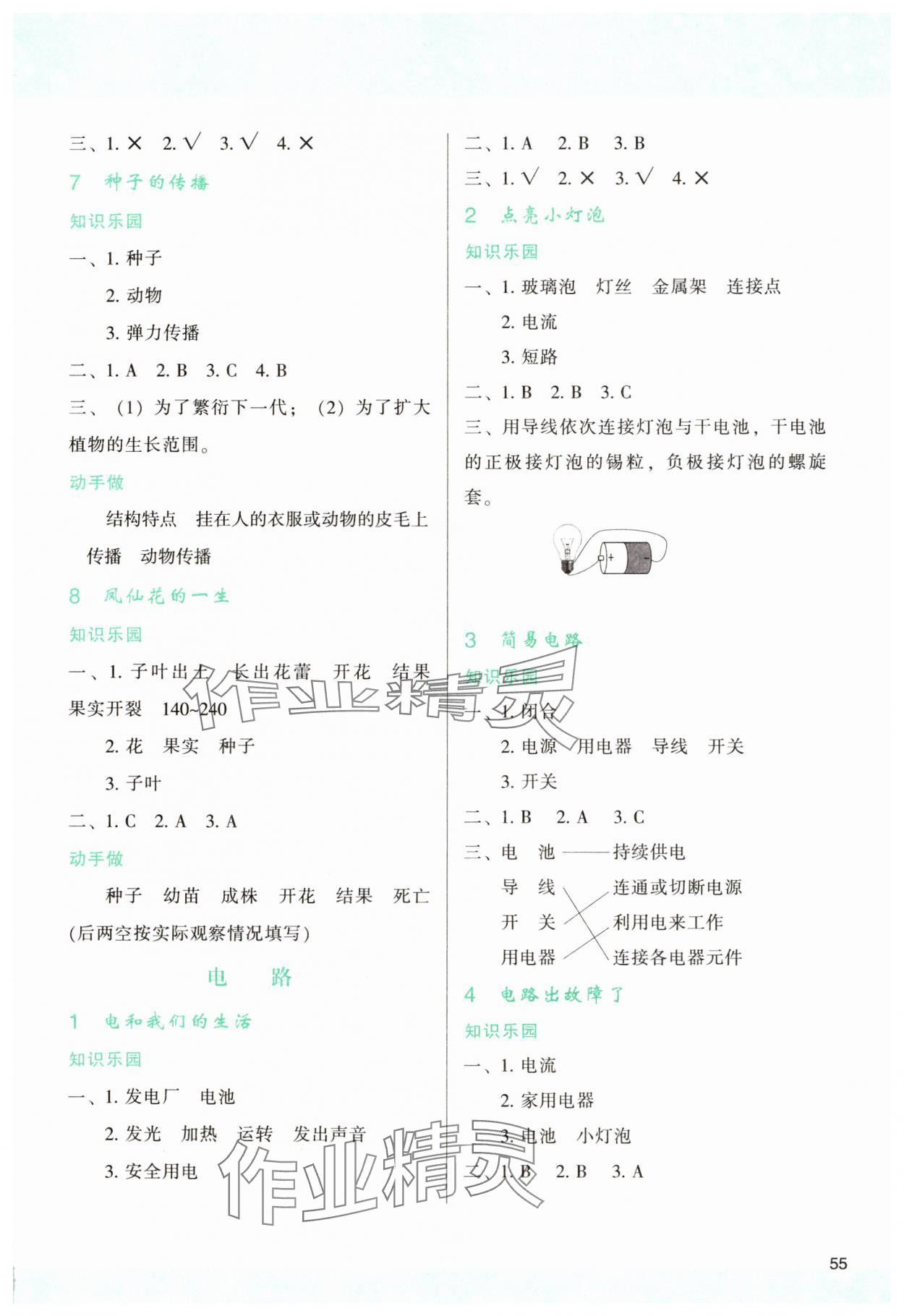 2025年新課程學(xué)習(xí)與評價四年級科學(xué)下冊教科版 參考答案第2頁