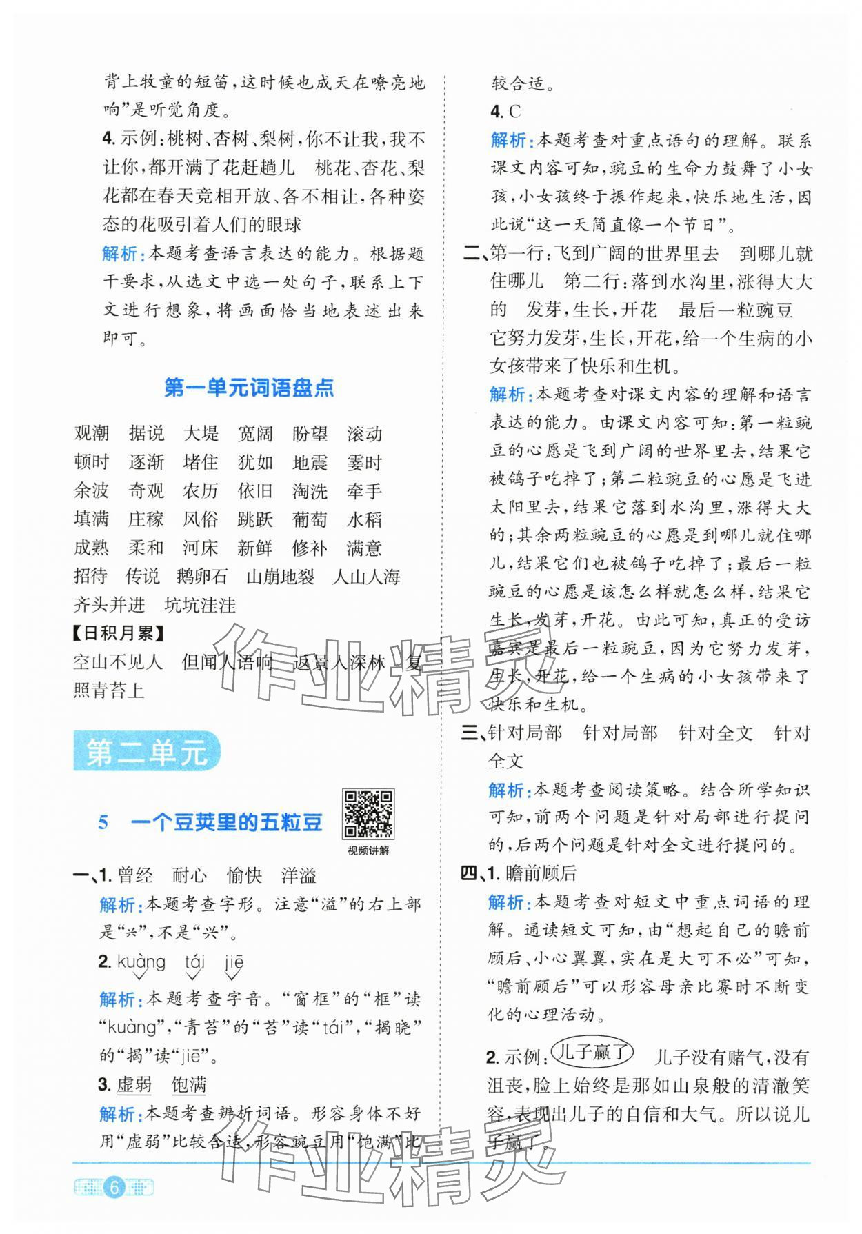 2025年陽光同學(xué)課時全優(yōu)訓(xùn)練四年級語文上冊人教版浙江專版 第6頁