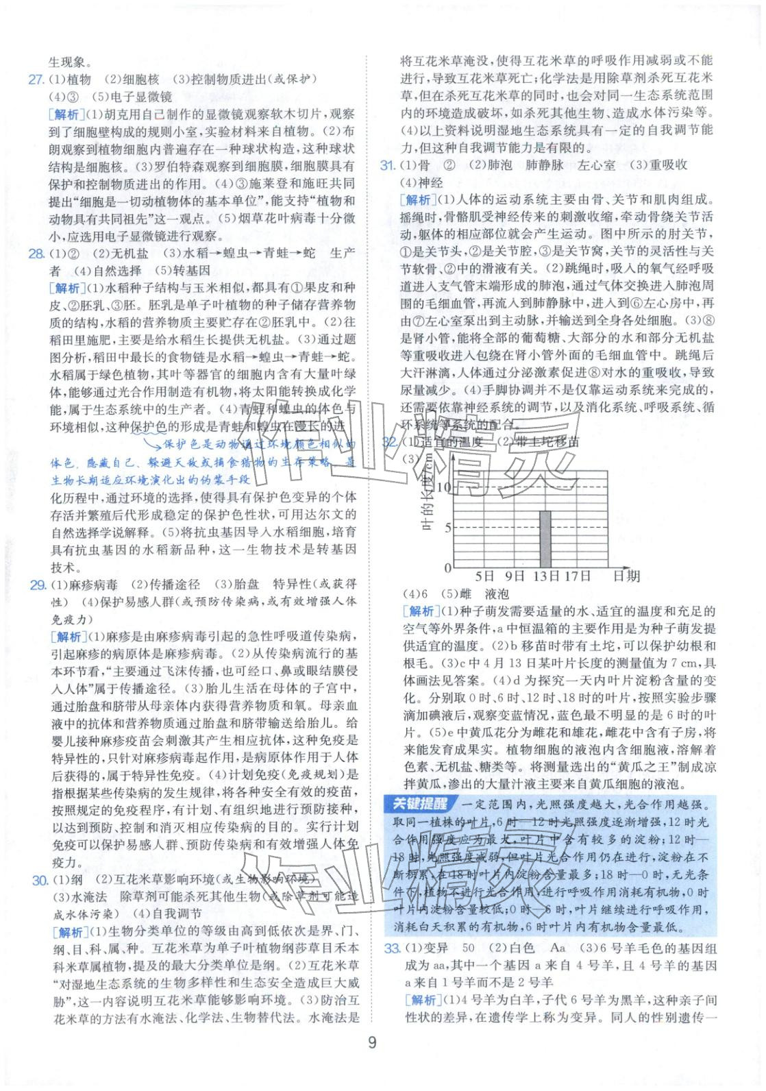 2026年春雨教育中考試卷精選八年級(jí)生物全一冊(cè)通用版福建專版&nbsp;第9頁