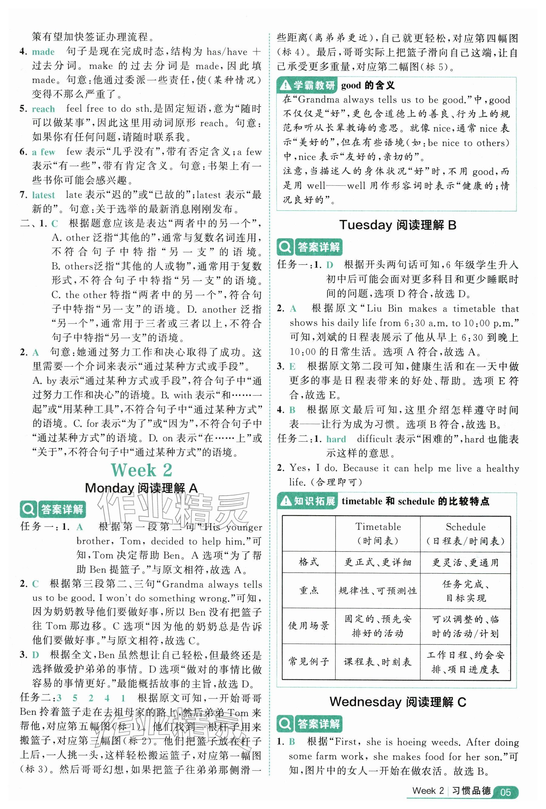 2025年5星阅读100篇六年级英语 参考答案第5页