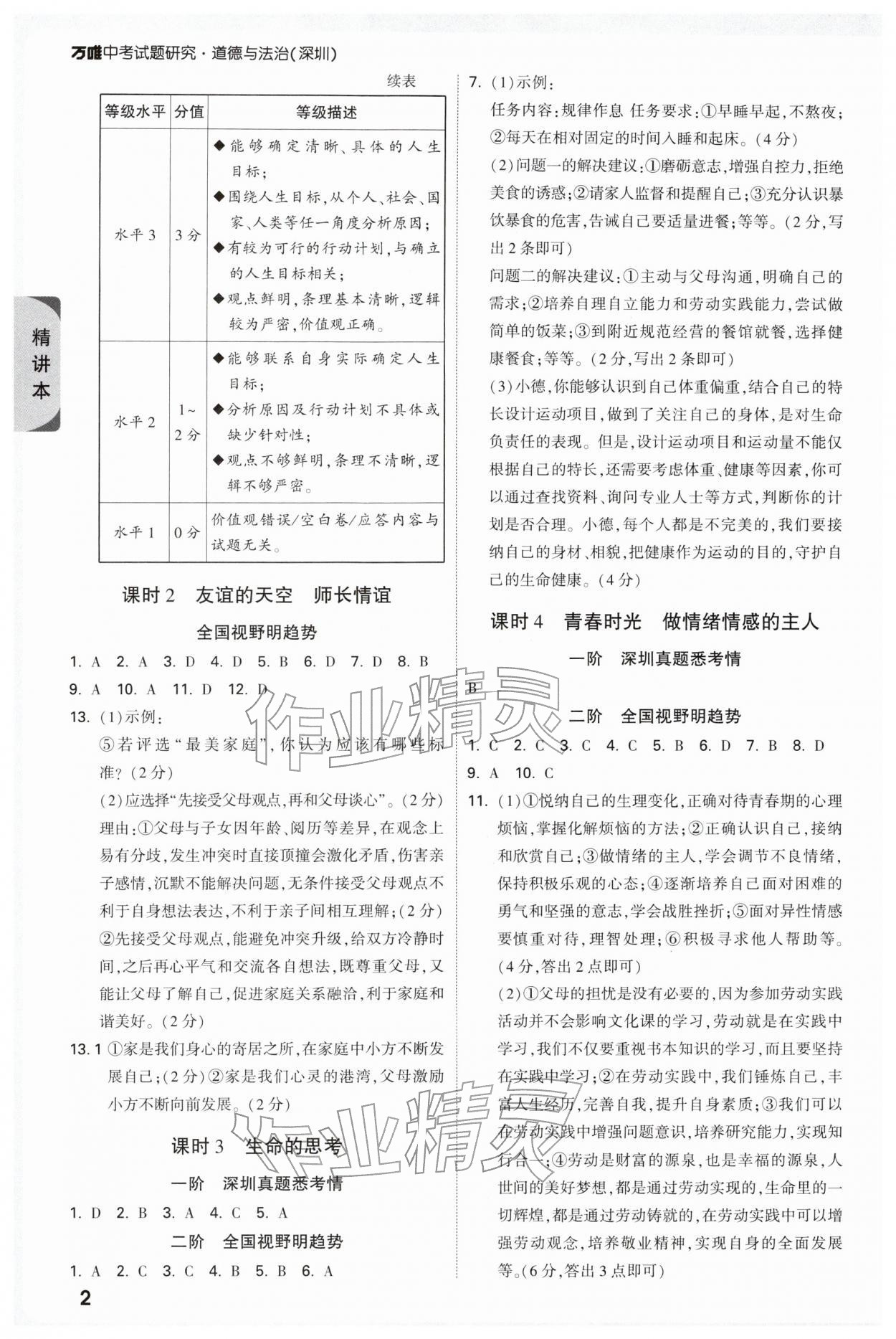 2026年萬唯中考試題研究道德與法治中考深圳專版&nbsp;第4頁