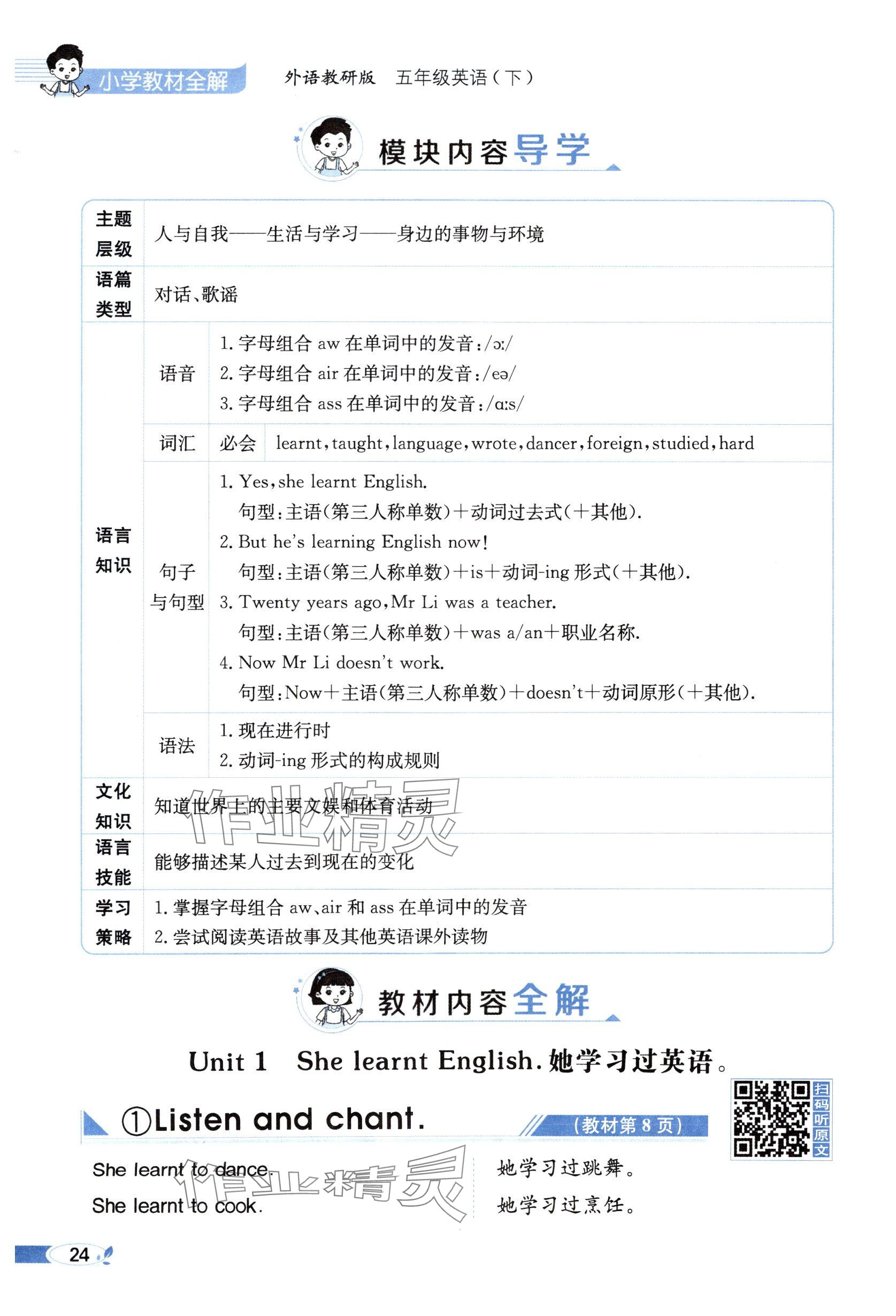 2025年教材課本五年級英語下冊外研版 參考答案第24頁