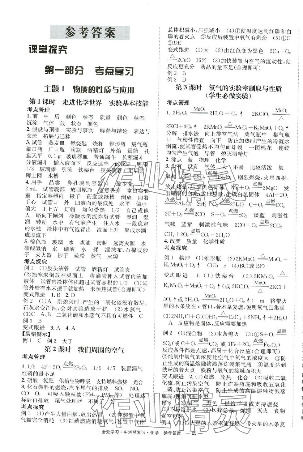2024年全效學習中考總復習化學四川專版 第1頁