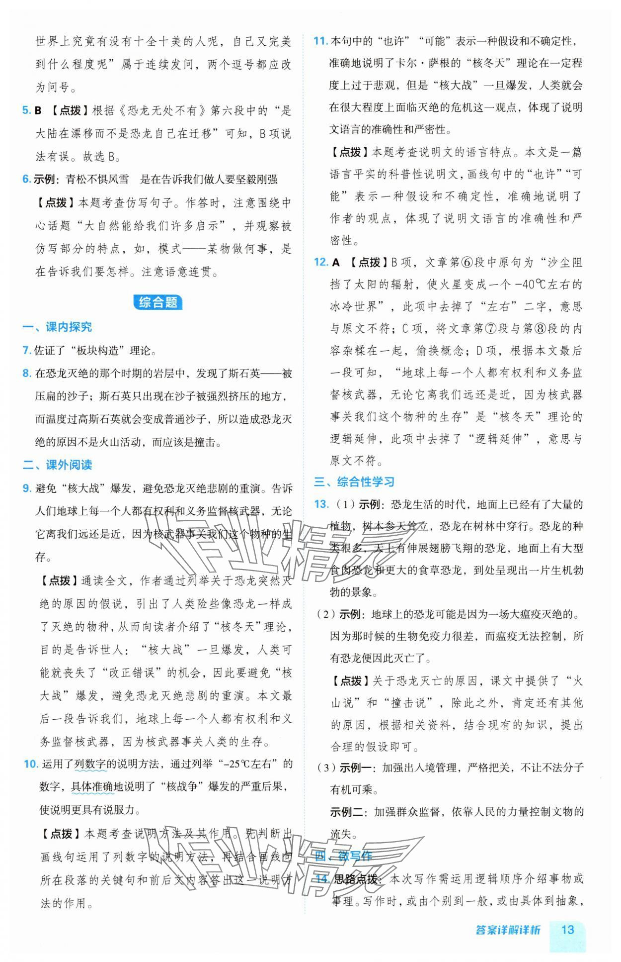 2025年綜合應用創新題典中點八年級語文下冊人教版 第13頁