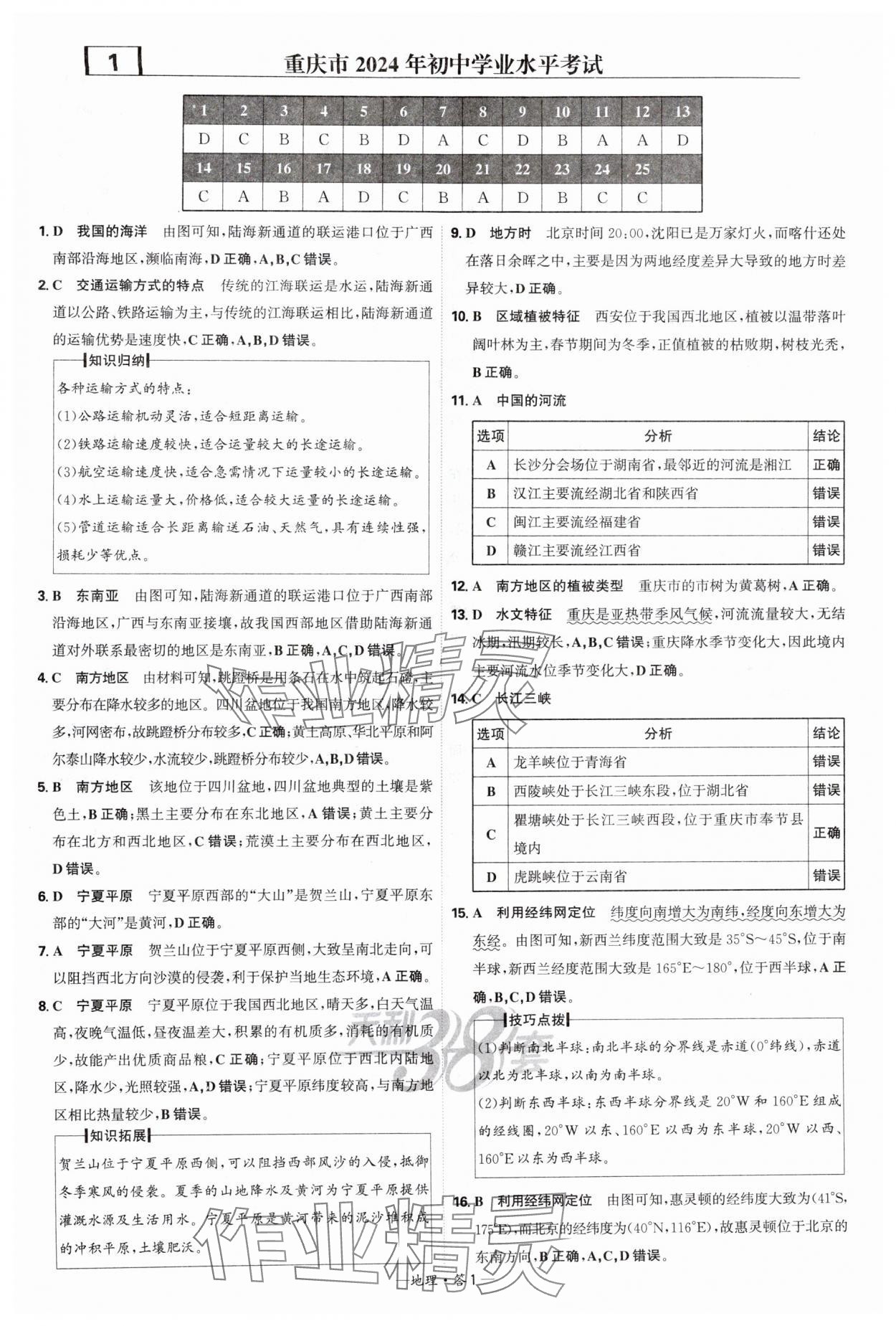 2025年天利38套新課標全國中考試題精選地理 第1頁