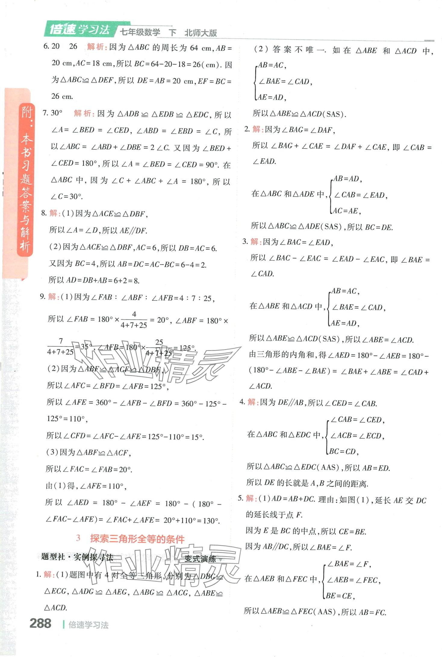 2024年倍速學(xué)習(xí)法七年級數(shù)學(xué)下冊北師大版 第18頁