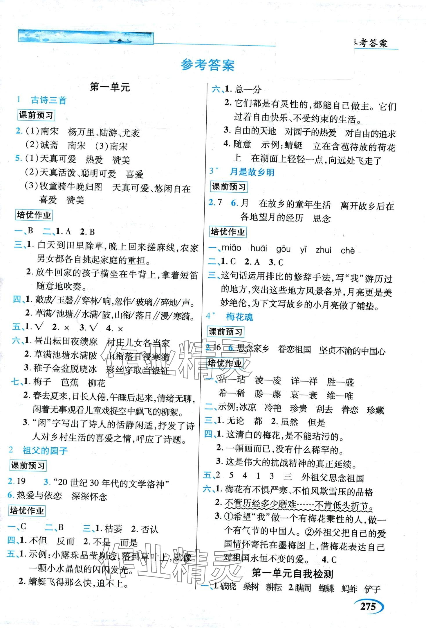 2024年世紀英才英才教程五年級語文下冊人教版 第1頁