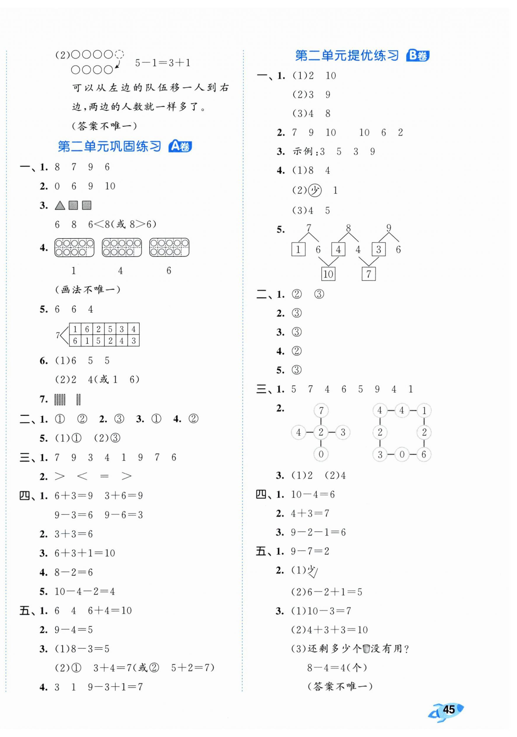 2025年53全优卷一年级数学上册人教版 第2页