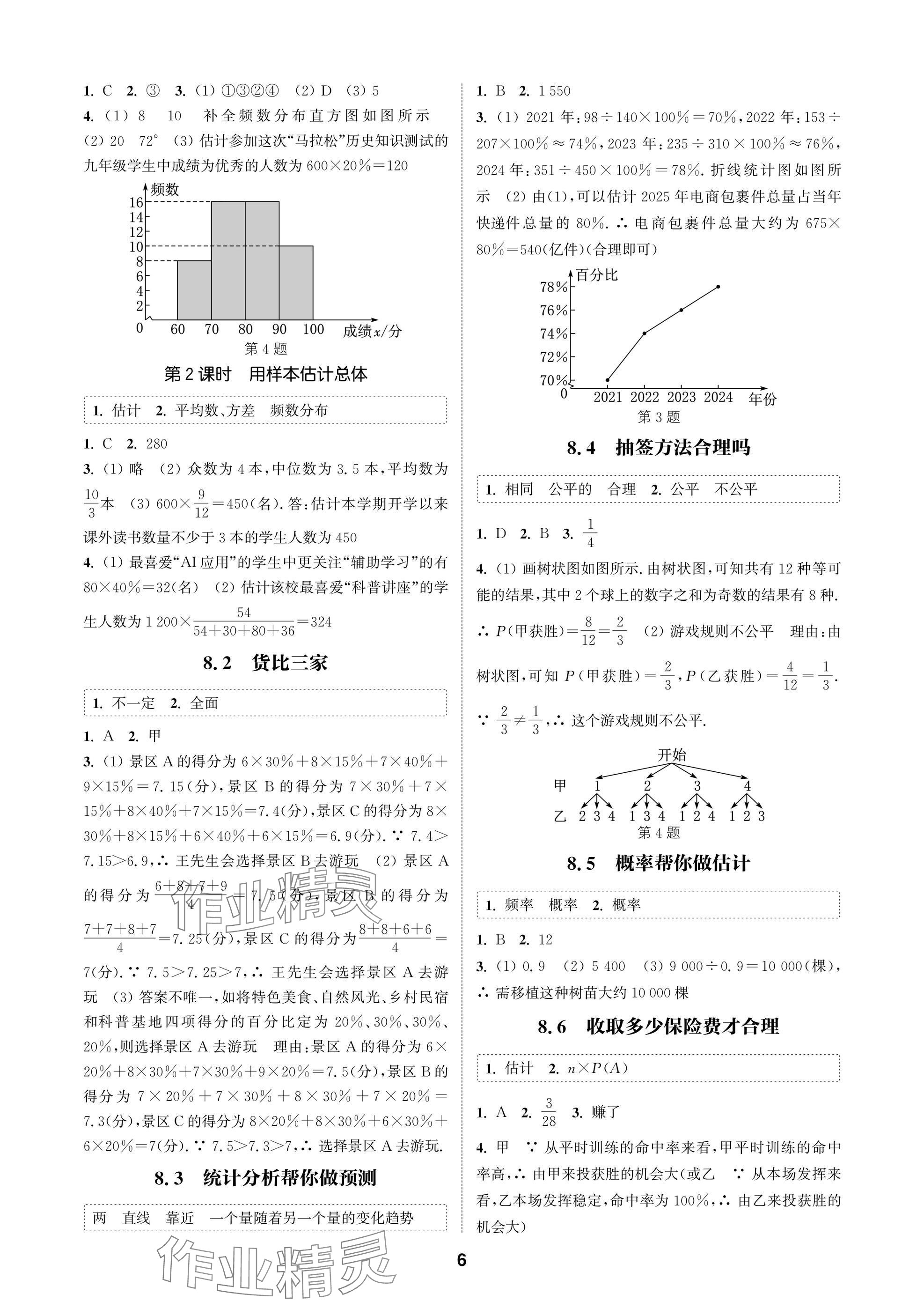 2025年通成學(xué)典課時作業(yè)本九年級數(shù)學(xué)下冊蘇科版蘇州專版 參考答案第6頁