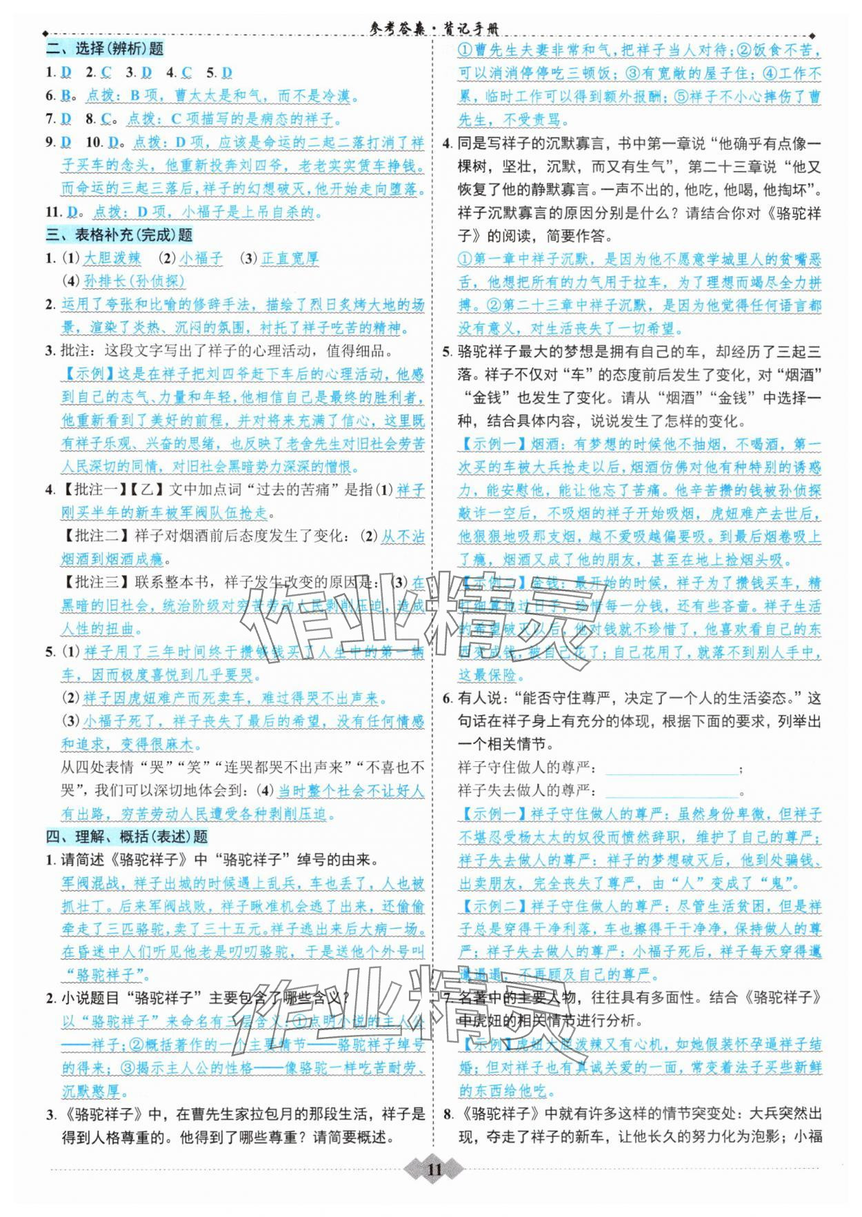 2025年達標(biāo)學(xué)案名著解讀一點通中考版 參考答案第10頁