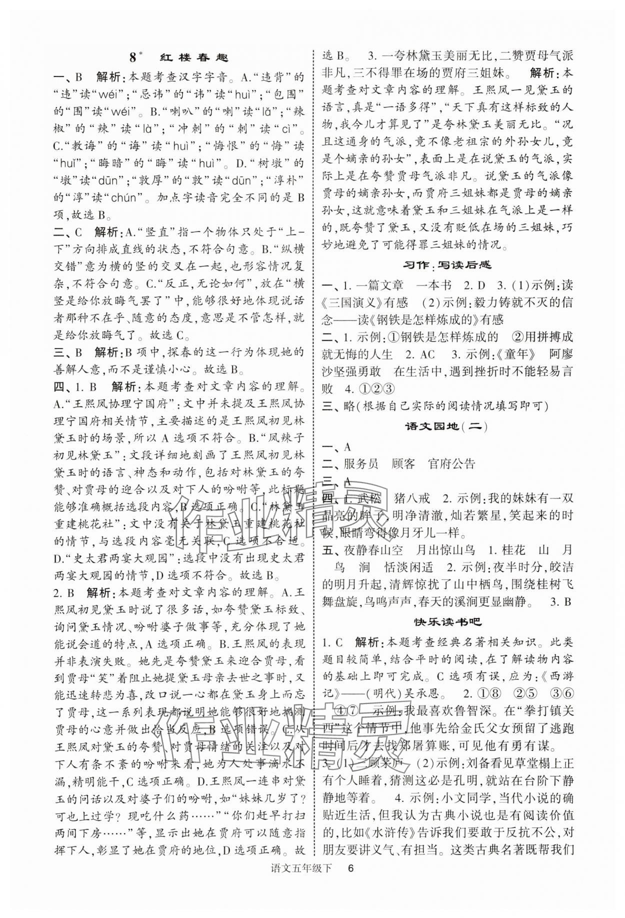 2025年經(jīng)綸學(xué)典提高班五年級語文下冊人教版浙江專版 第6頁