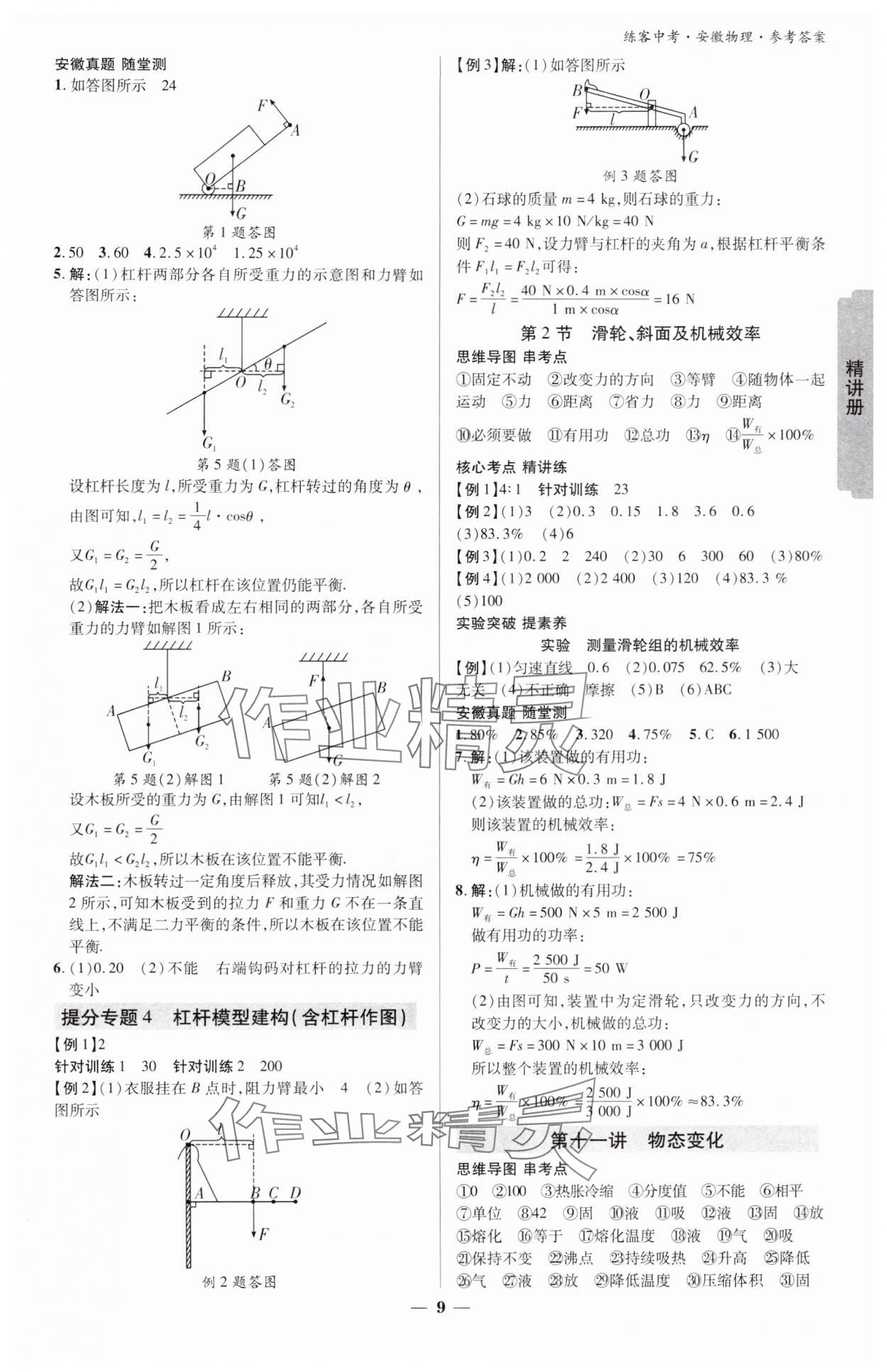 2025年練客中考提優(yōu)方案物理安徽專版 參考答案第8頁